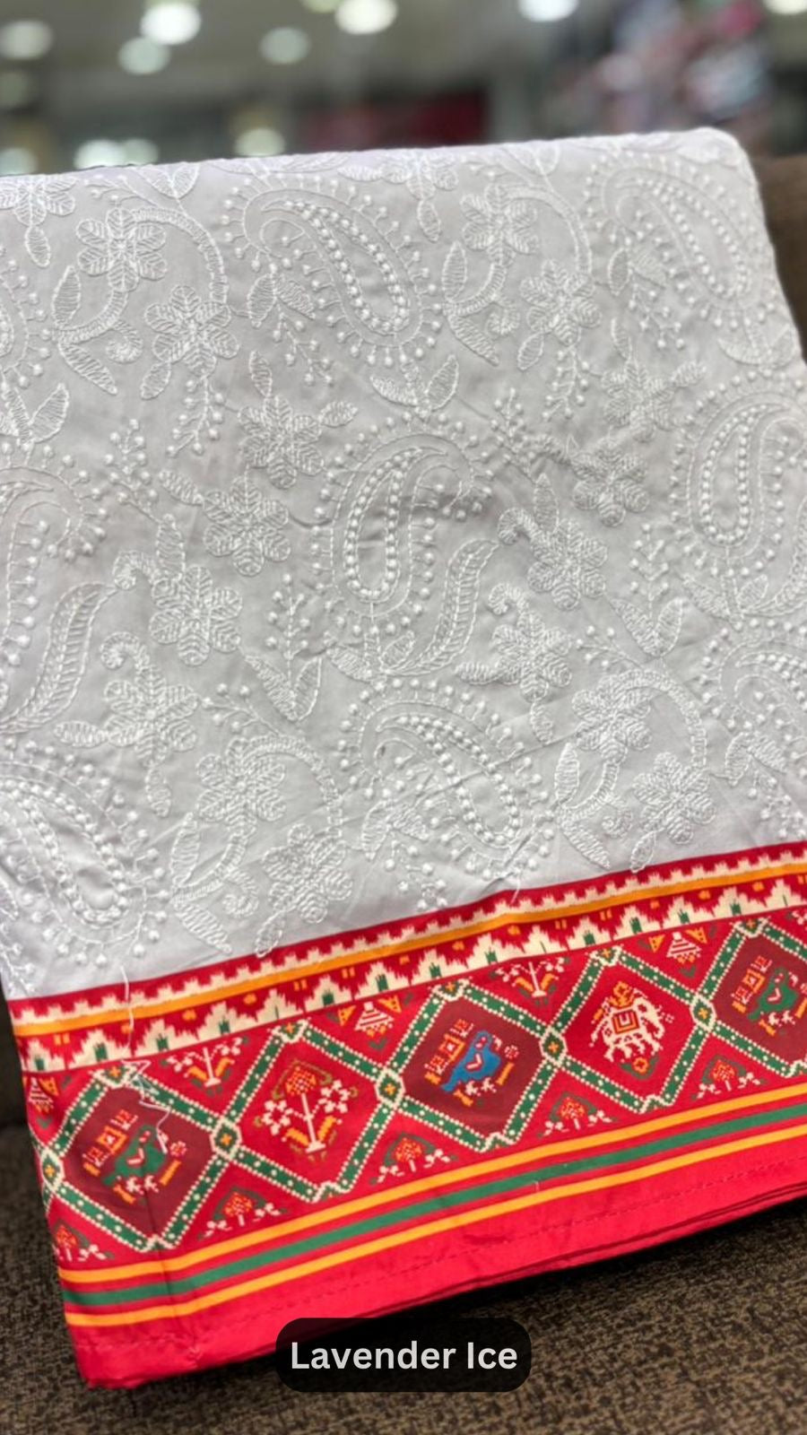 Lakhnavi Chikankari Patola Saree