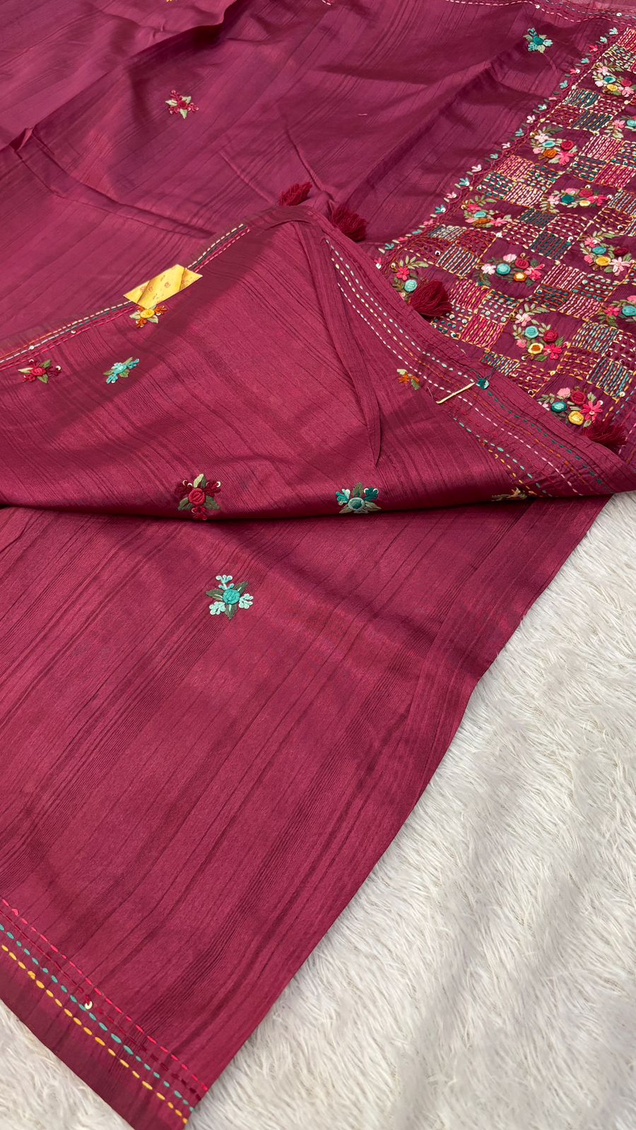 Hand Boutique French Knot Unn Work Saree (Vol.2)