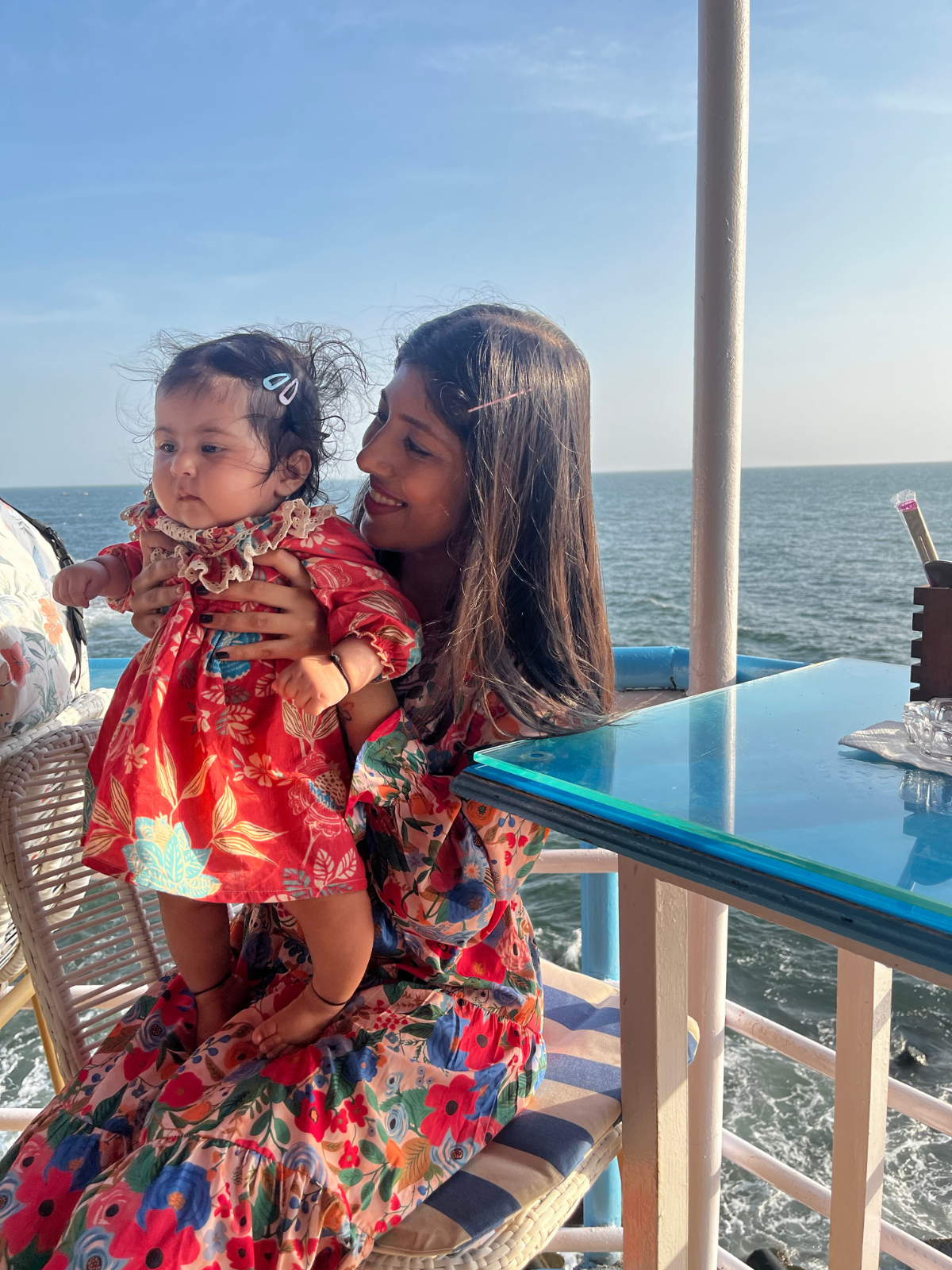 Halemons Baby Girl Cotton Full Sleeves Pleated Neckline Dress-Red