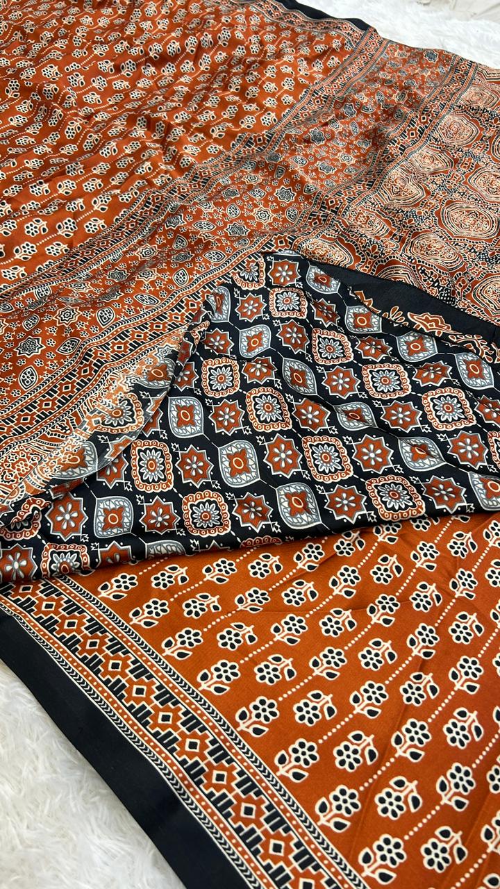 Summer Special Ajrakh Collection Saree (102)