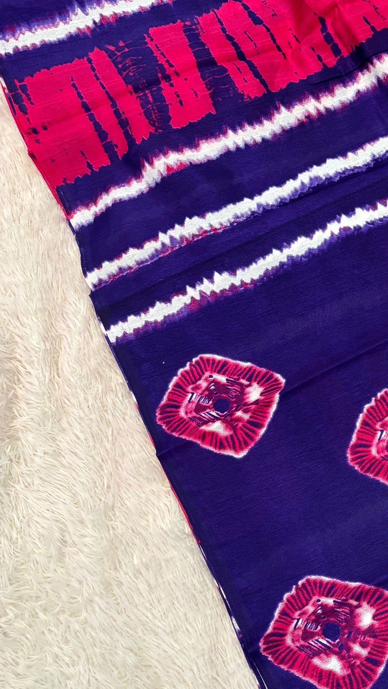 Violet Flame, Sambalpuri Cotton Silk Saree