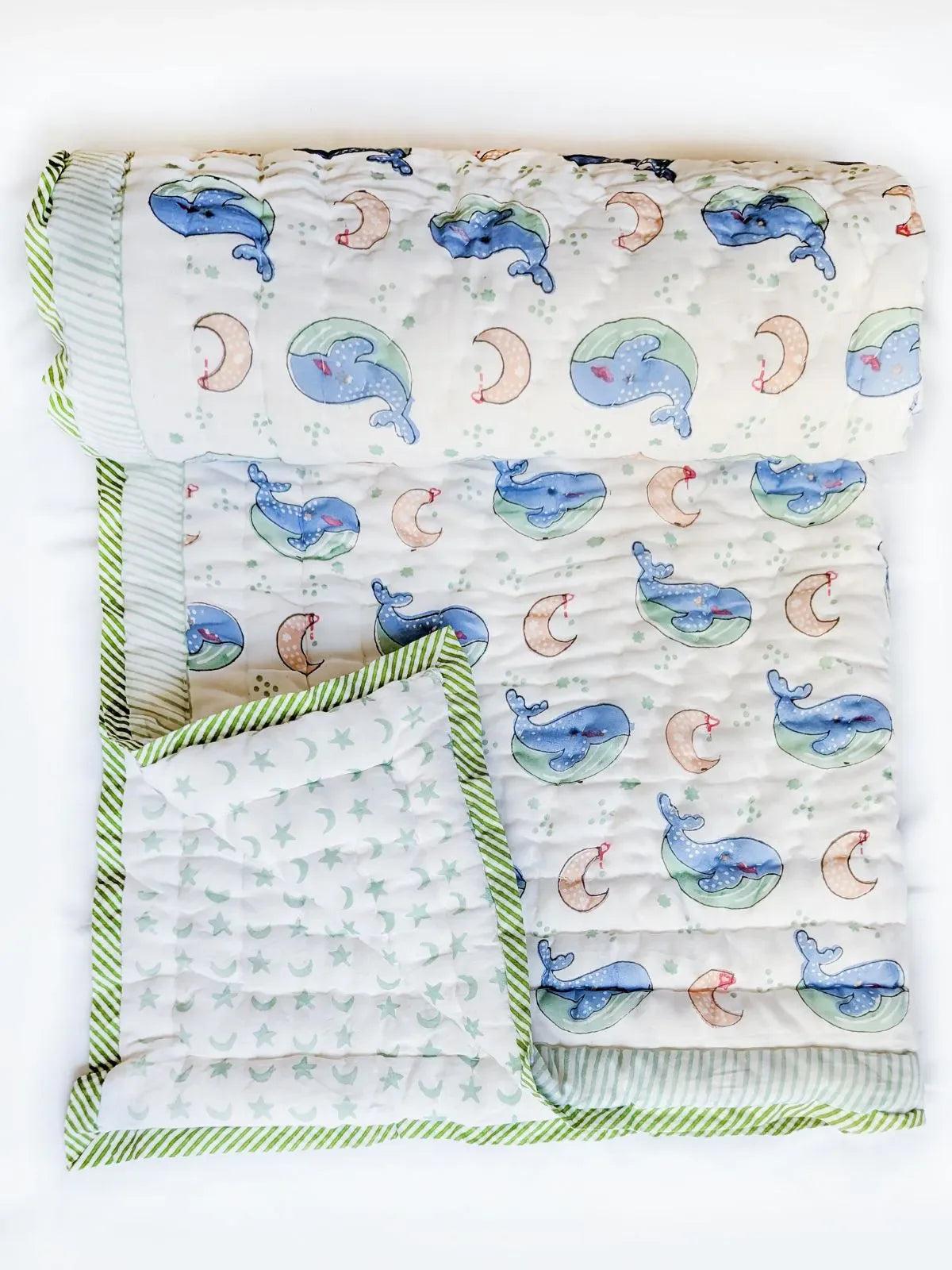 Sea Whale Print Cotton Big Size Quilted Mat