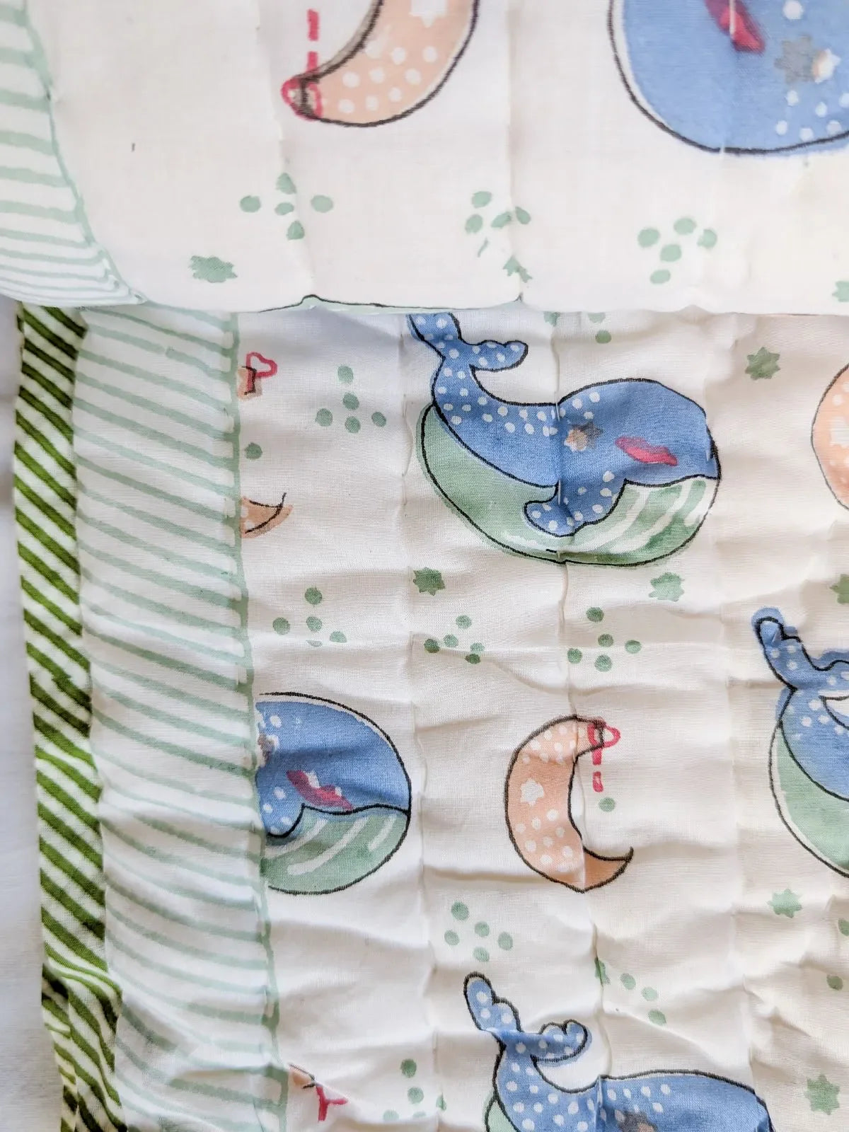 Sea Whale Print Cotton Big Size Quilted Mat
