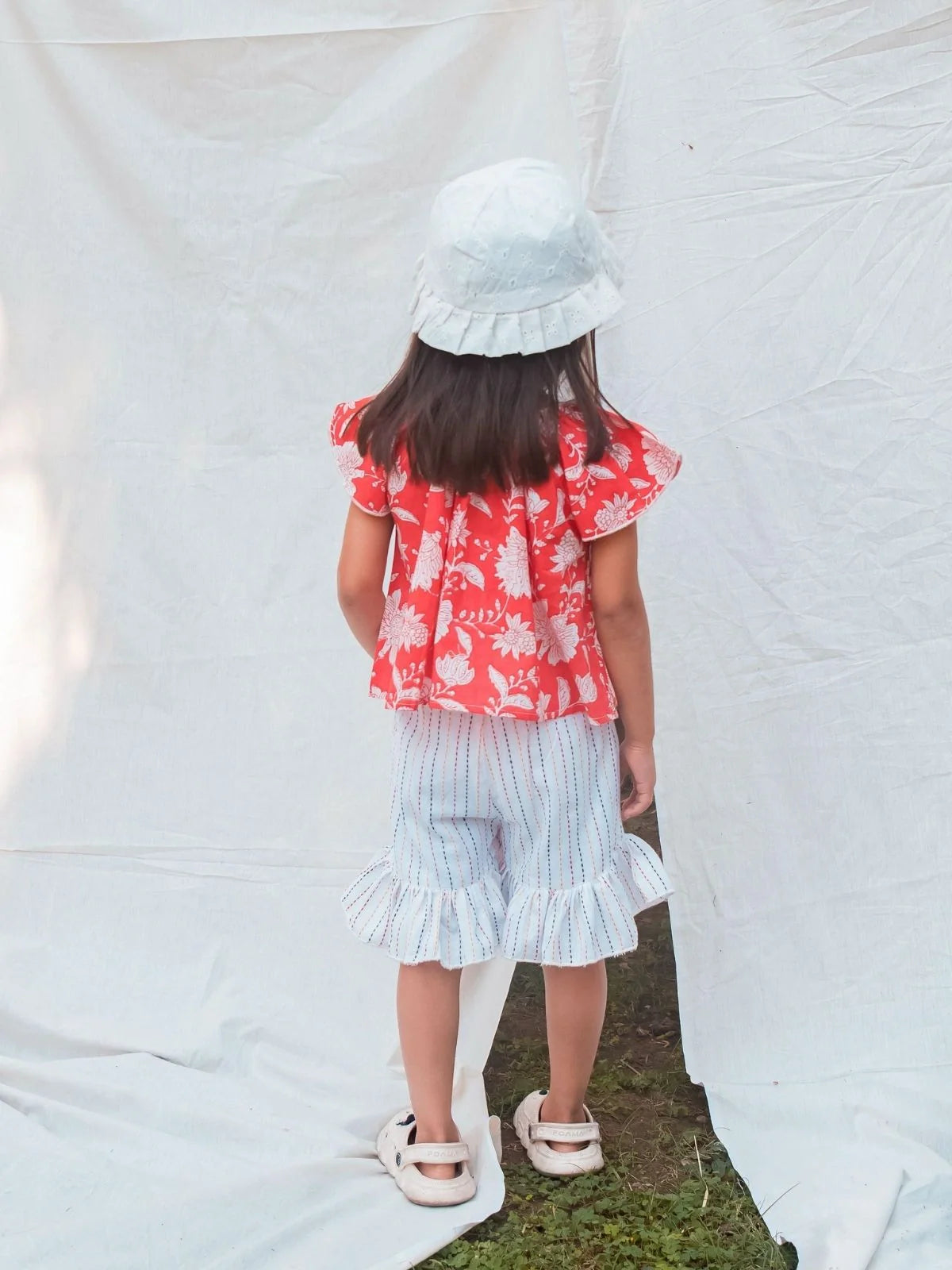 Rosy printed Tiny Tulip Cotton Casual Top Bottom Set