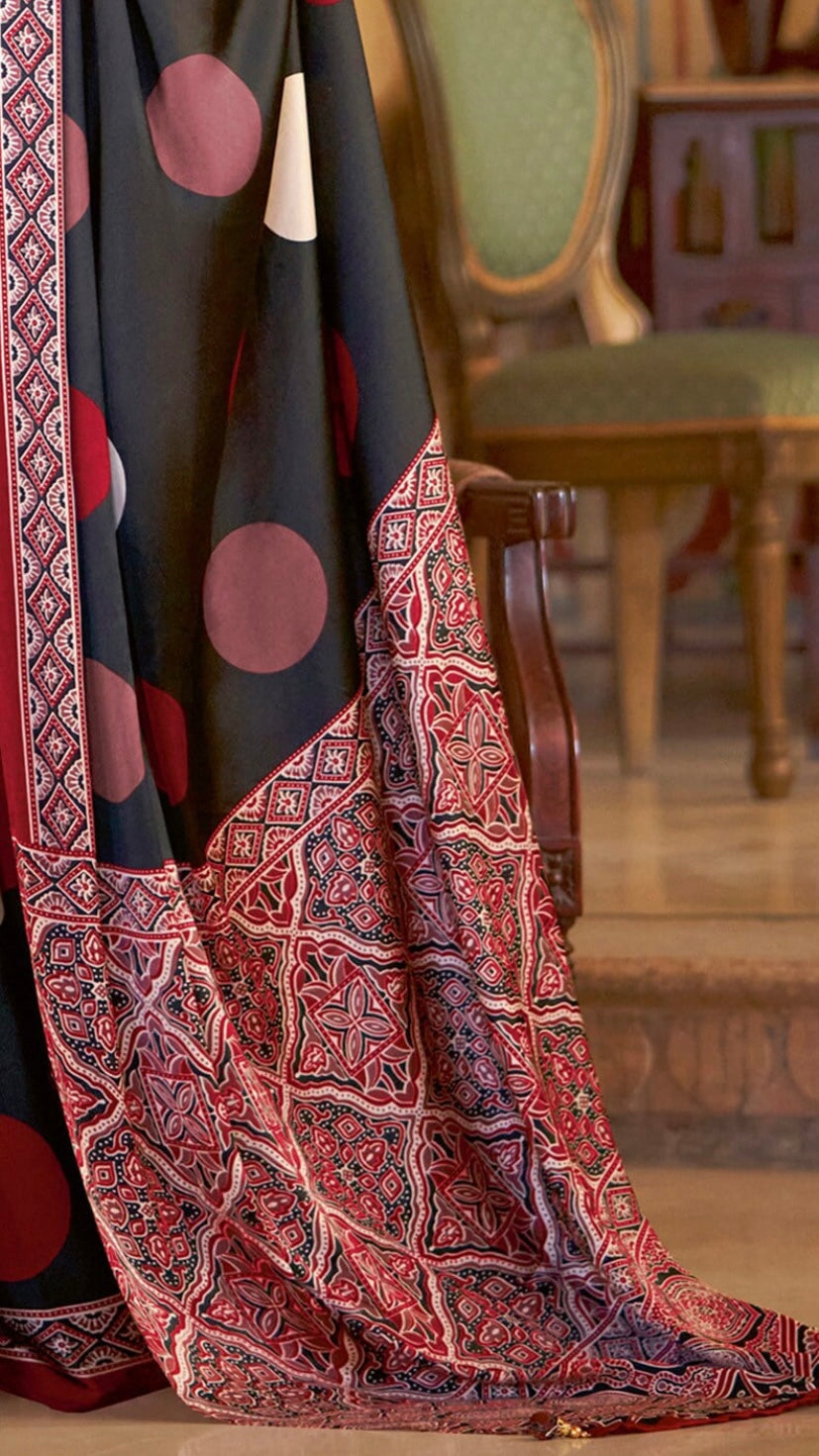 Designer Ajrakh Saree (D.No.101 B)