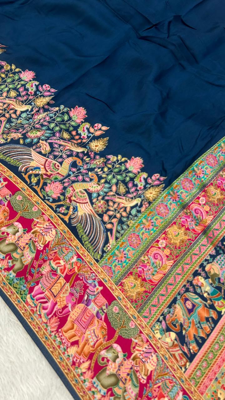 Pure Hand Weaving Kalamkari Saree (Diseal Gala)