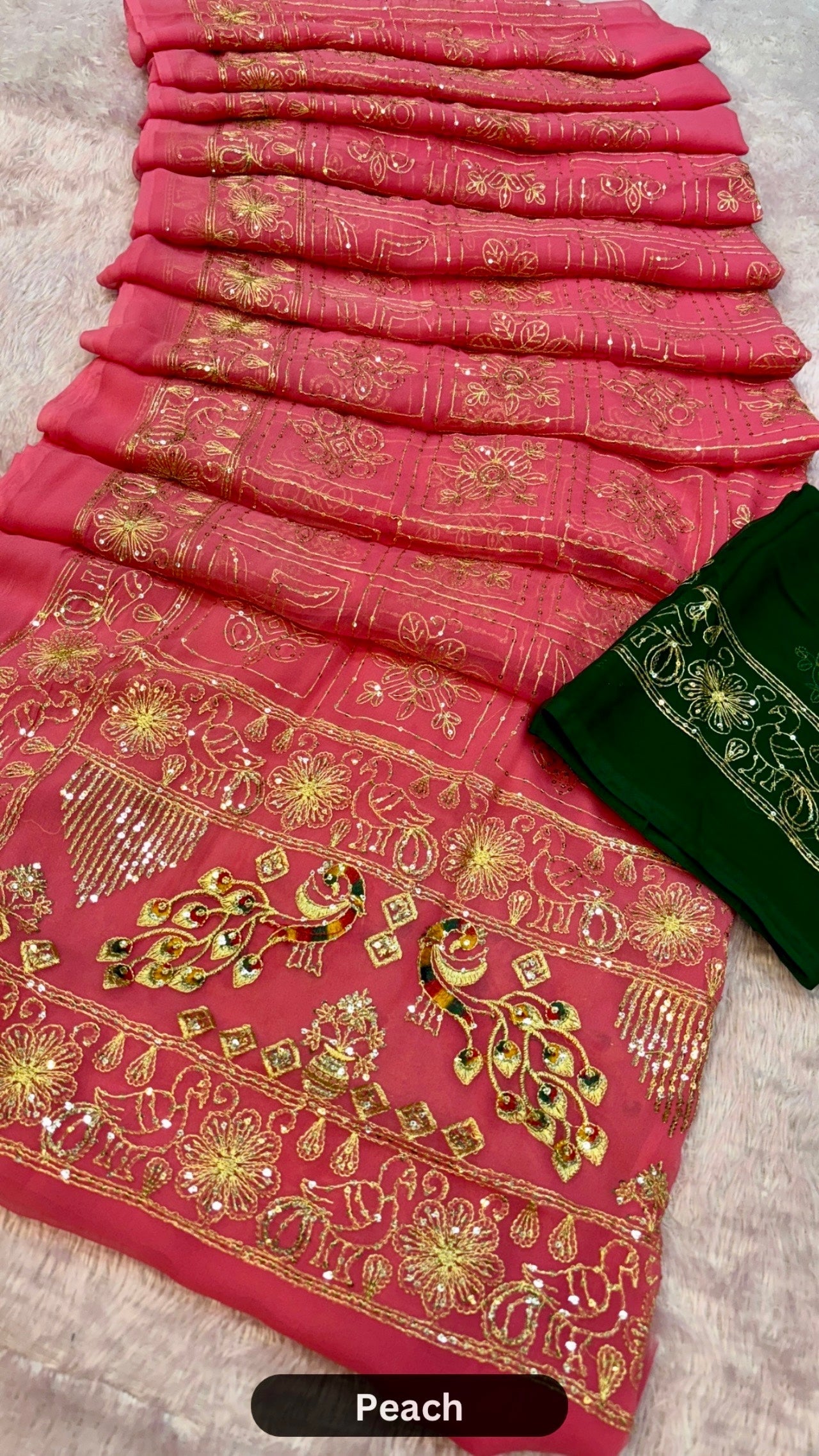 Swastik Heritage Gharchola Saree with Sequence Work