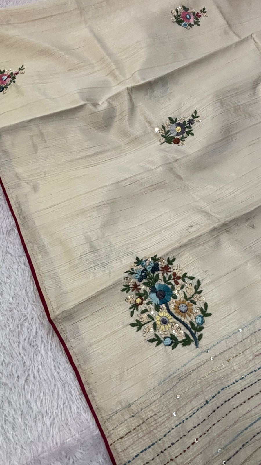 Hand Boutique French Knot Unn Work Saree (Vol.18)