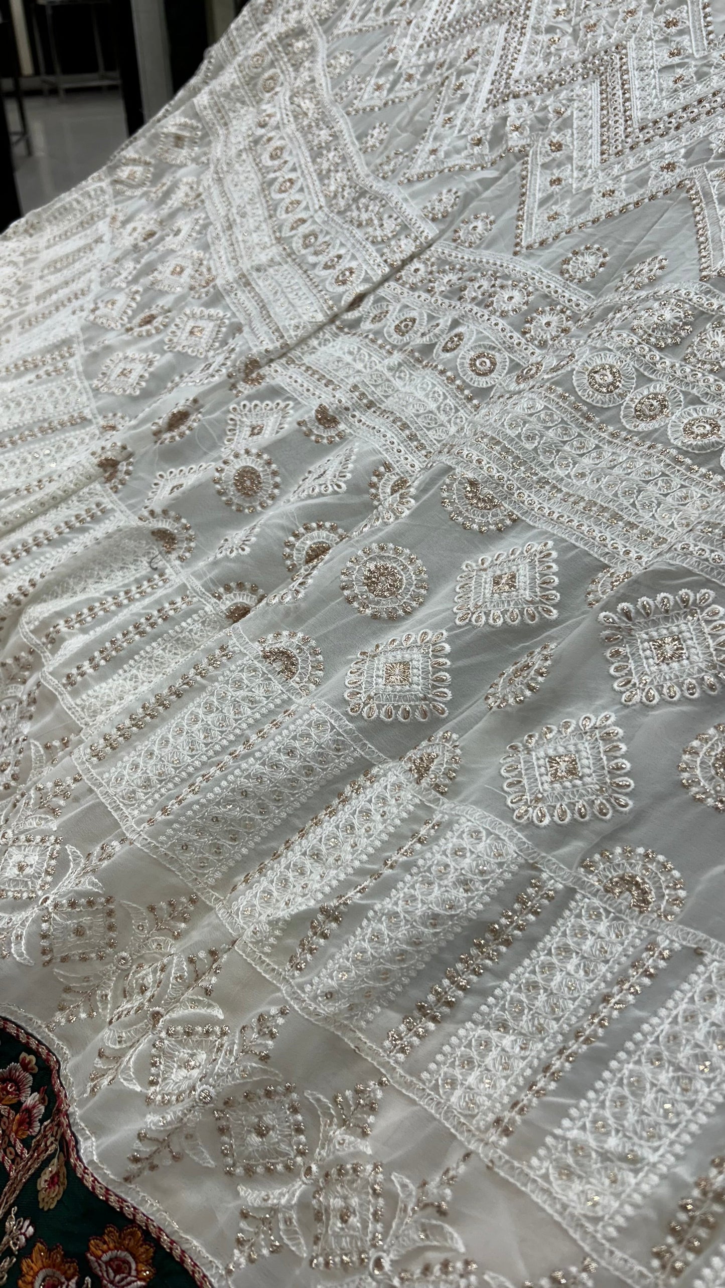 White Dola Silk With Bandhani Duppta Lehanga Choli