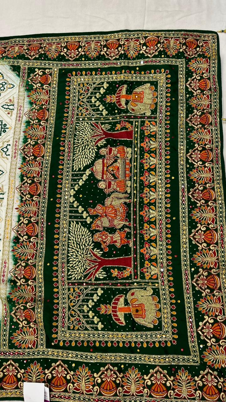 White Green Boutique Saree