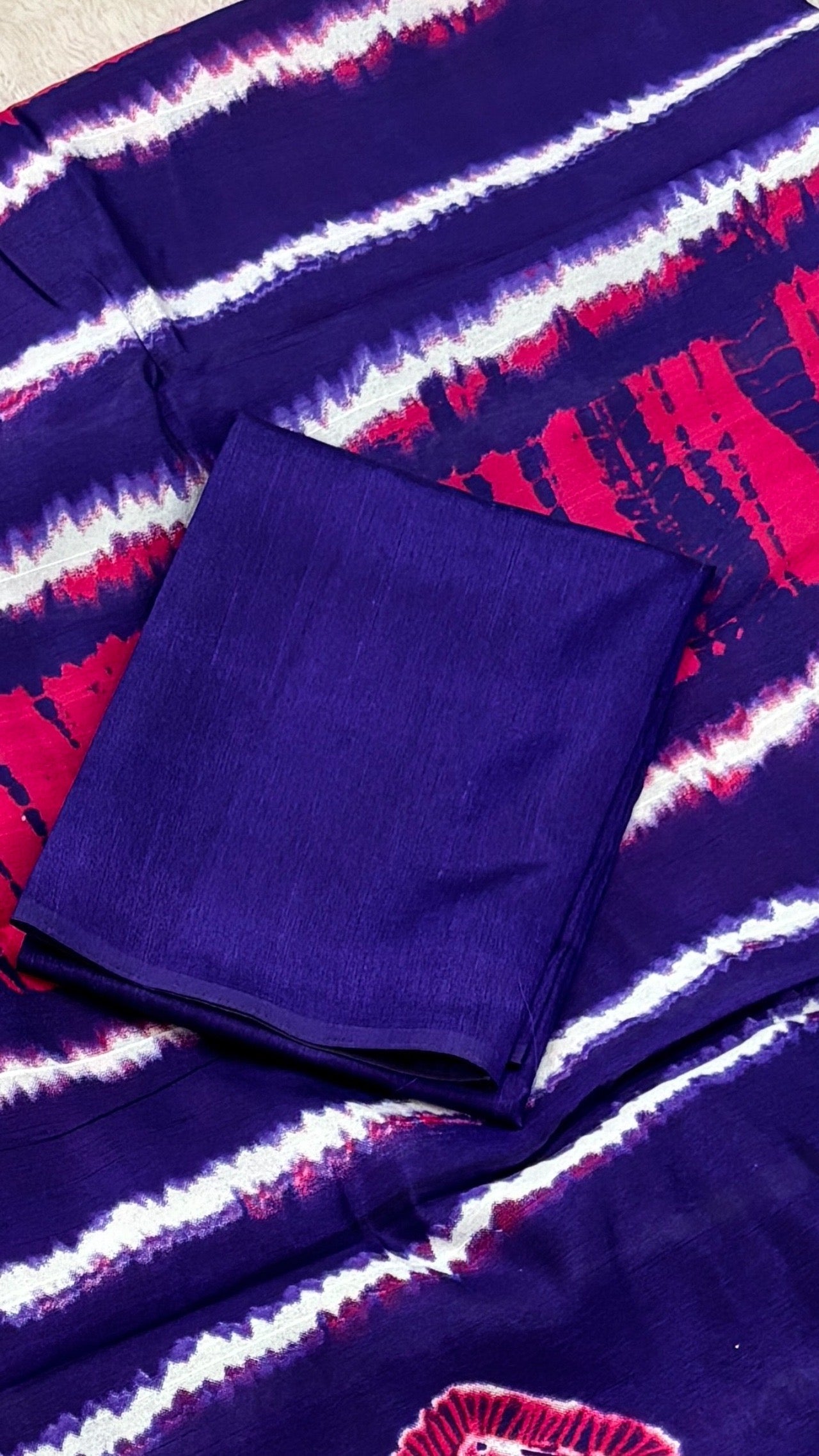 Violet Flame, Sambalpuri Cotton Silk Saree