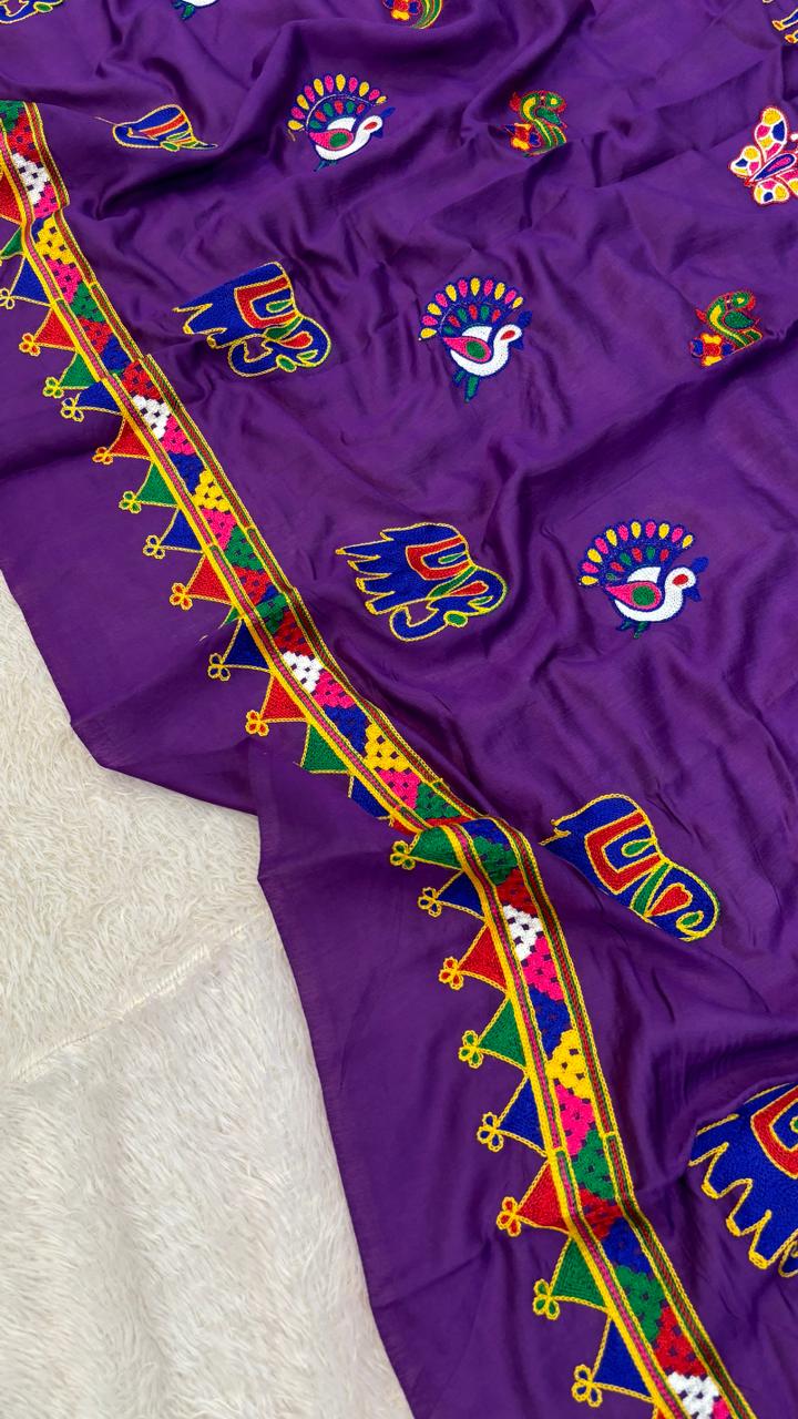 Kutchi Multi Work Duppta with Lagadi Patta - Jamboon