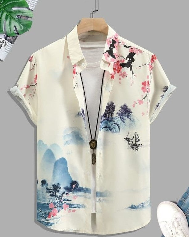 Serenity Blossom Ink-Wash Shirt