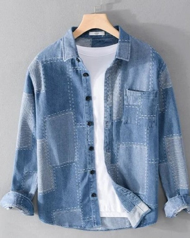 Patchwork Washed Denim Shirt