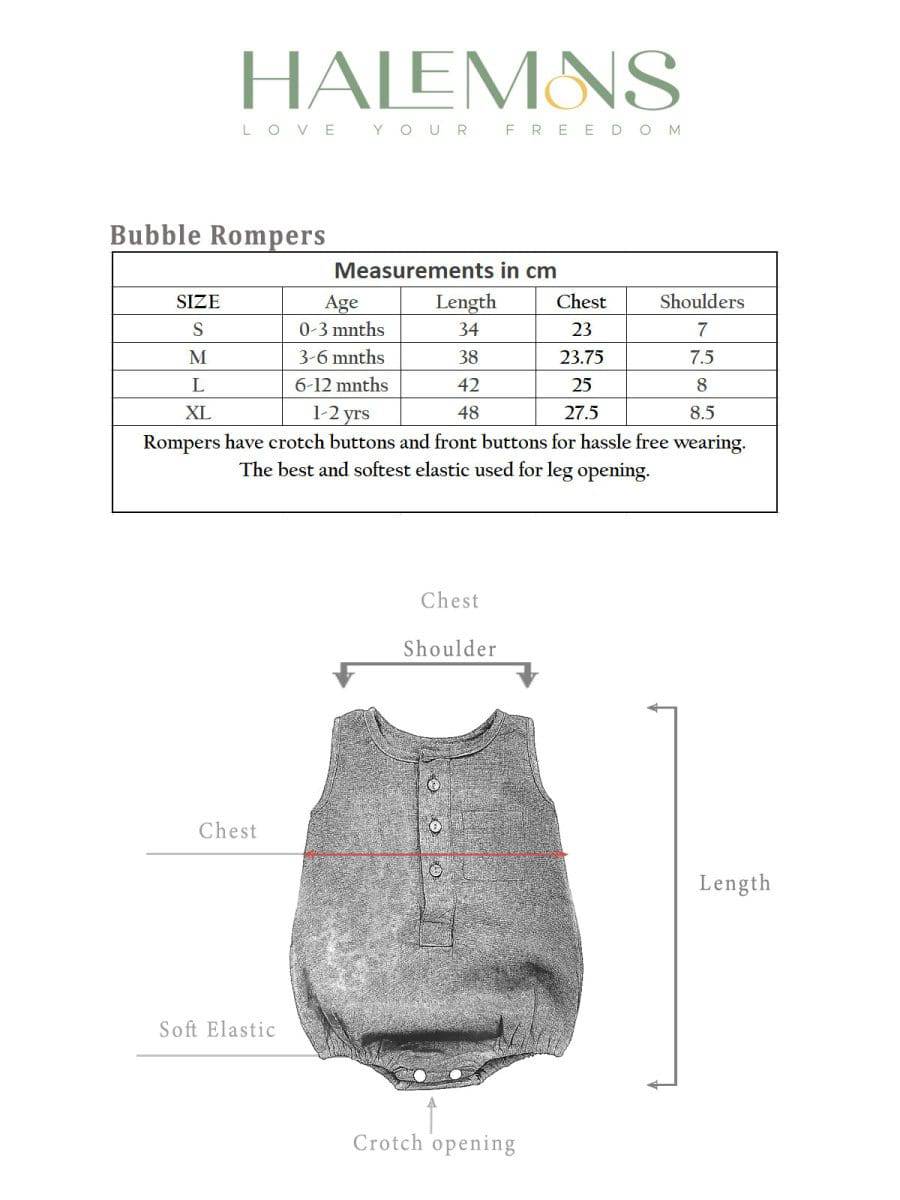 Blue Baby Unisex Pure Cotton Bubble Romper