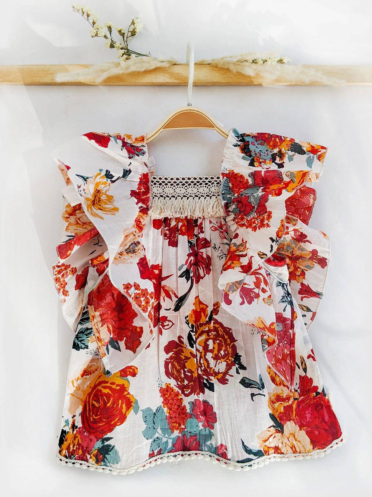 White Floral Summer Victorian Baby Girl Dress