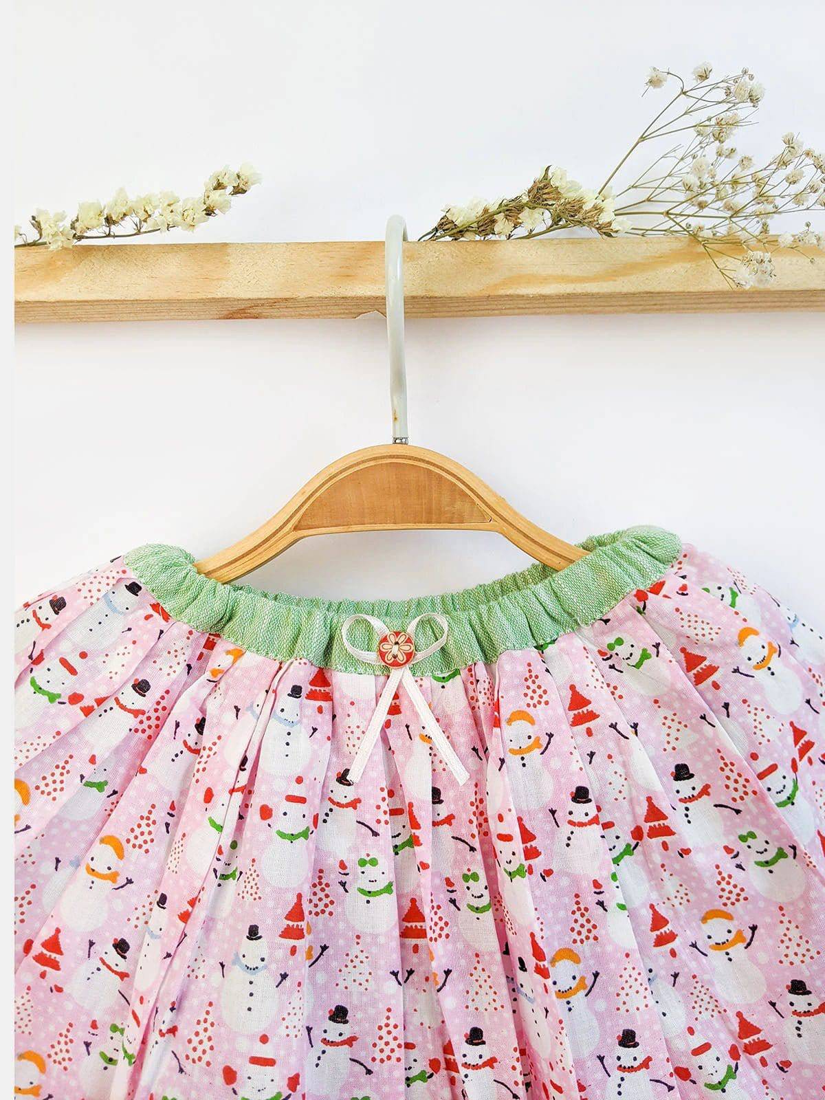 Pink Summer Printed Boho Kids Baby Skirt Top With Blooomer