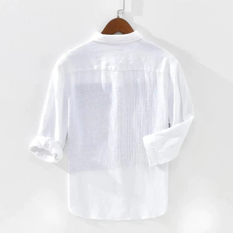 * White And Blue Color Men'S Shirt Casual