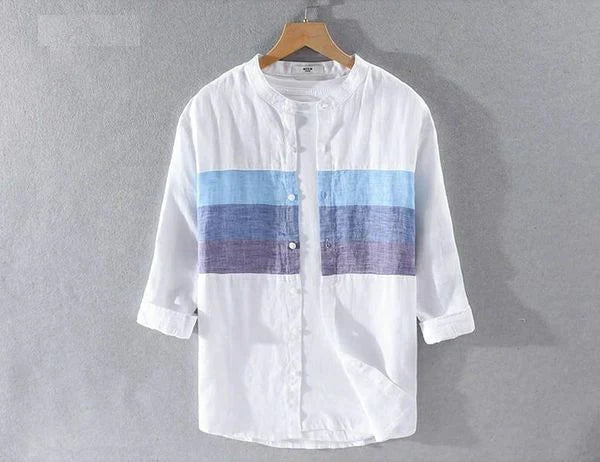 Pure White Linen Stylish Shirt For Men