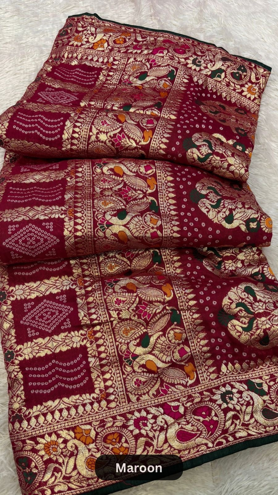 Gharchola Weaving Dola Silk Saree with Heavy Blouse