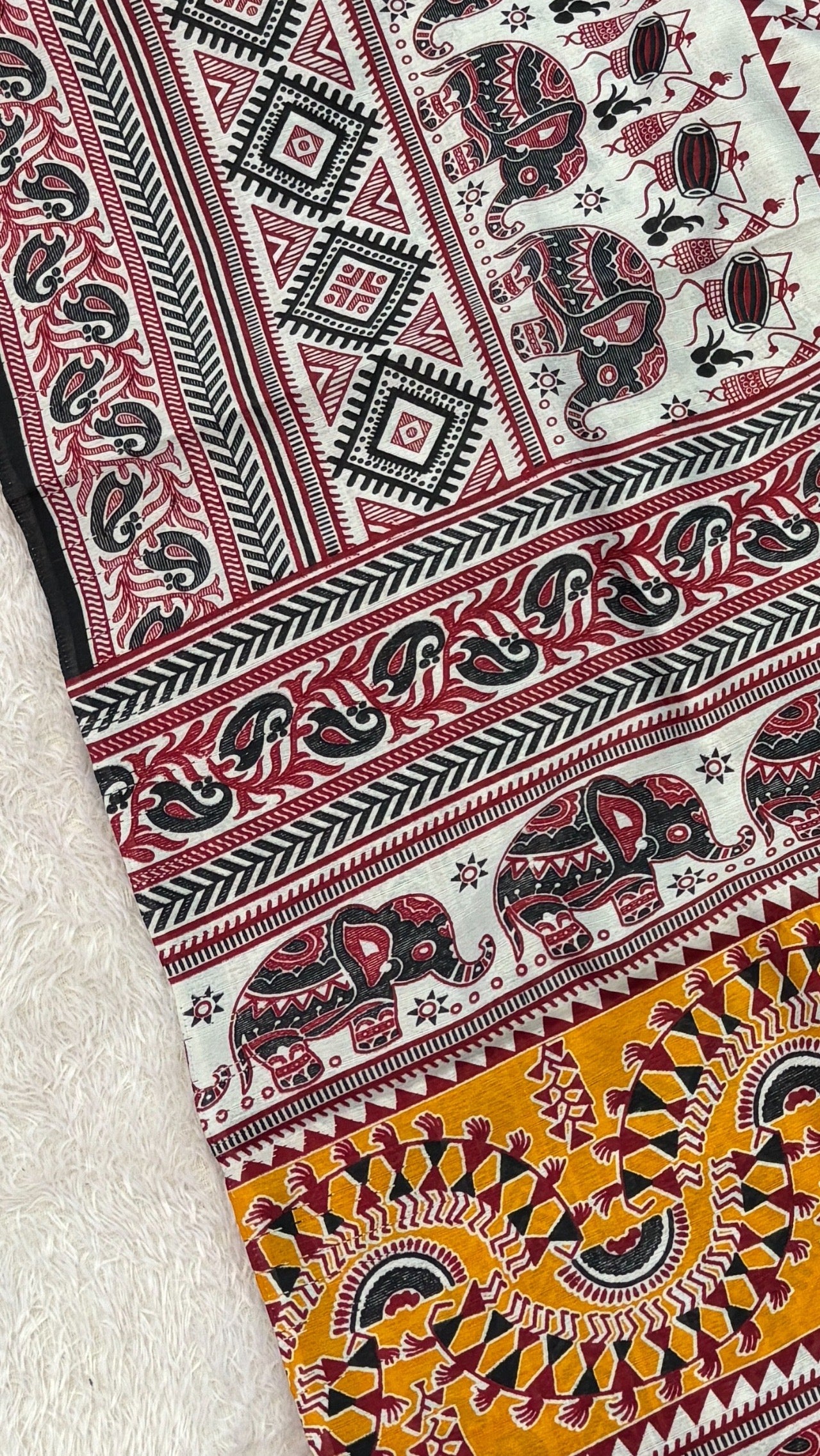 Gajraang Kalamkari, Sambalpuri Cotton Silk Saree