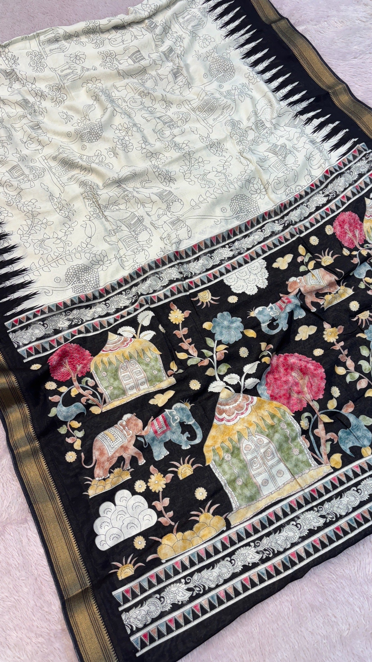 Elephant Trails, Morden Cotten Silk Saree