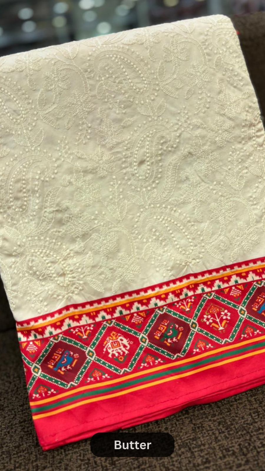 Lakhnavi Chikankari Patola Saree