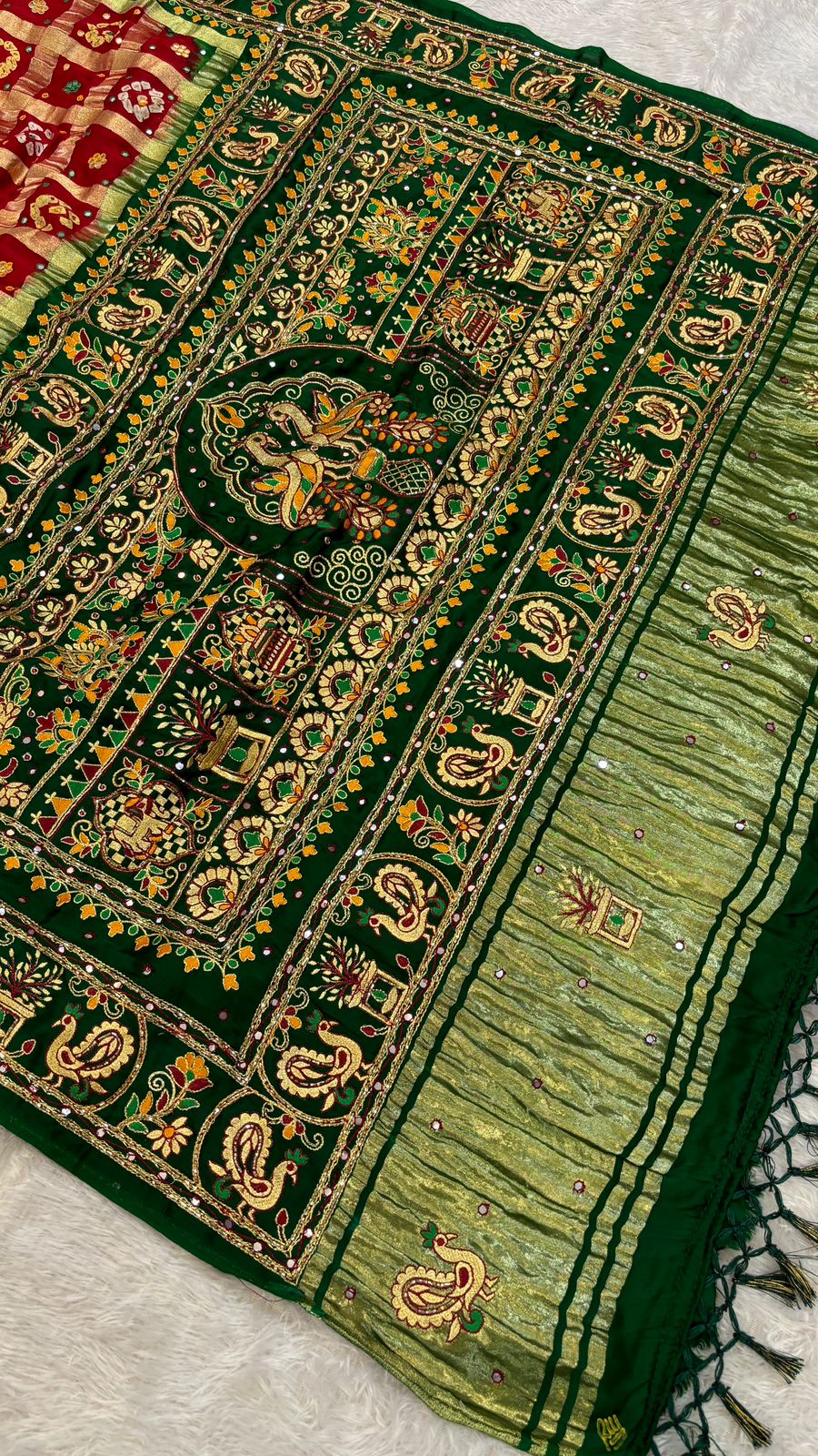 Traditional Gharchola Saree (Tulsi)