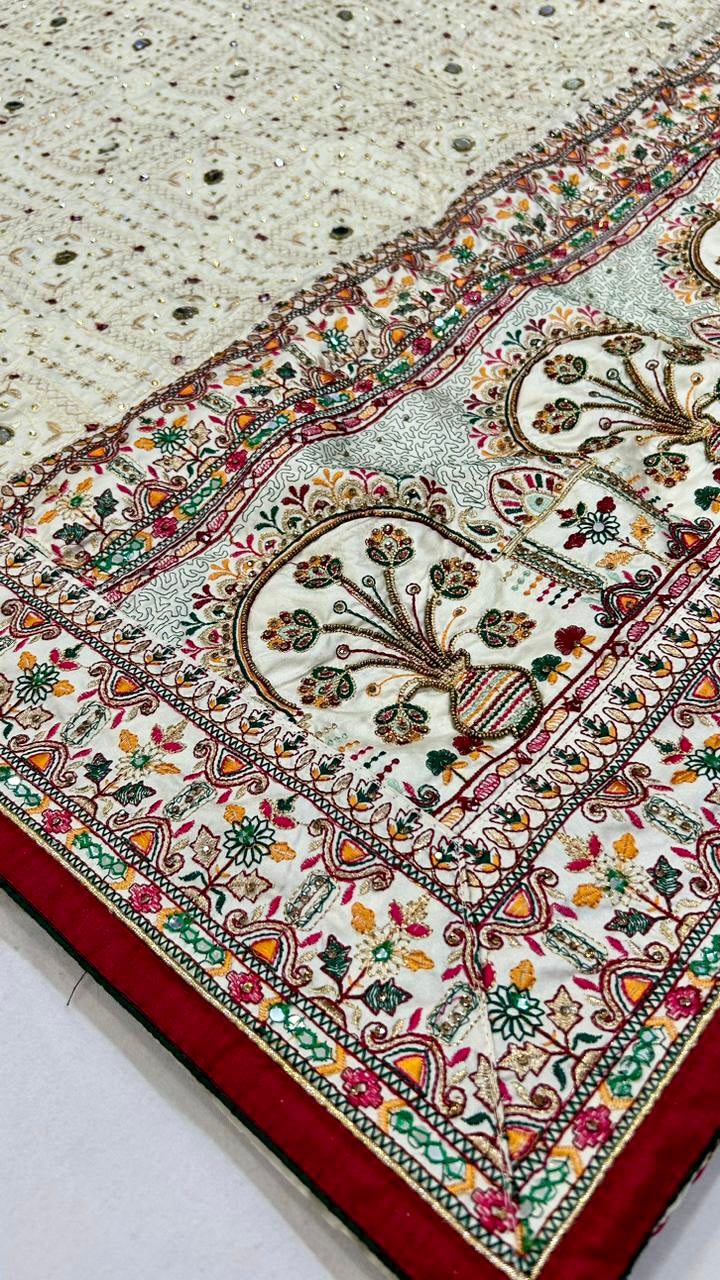 Royal Mirror Work Saree