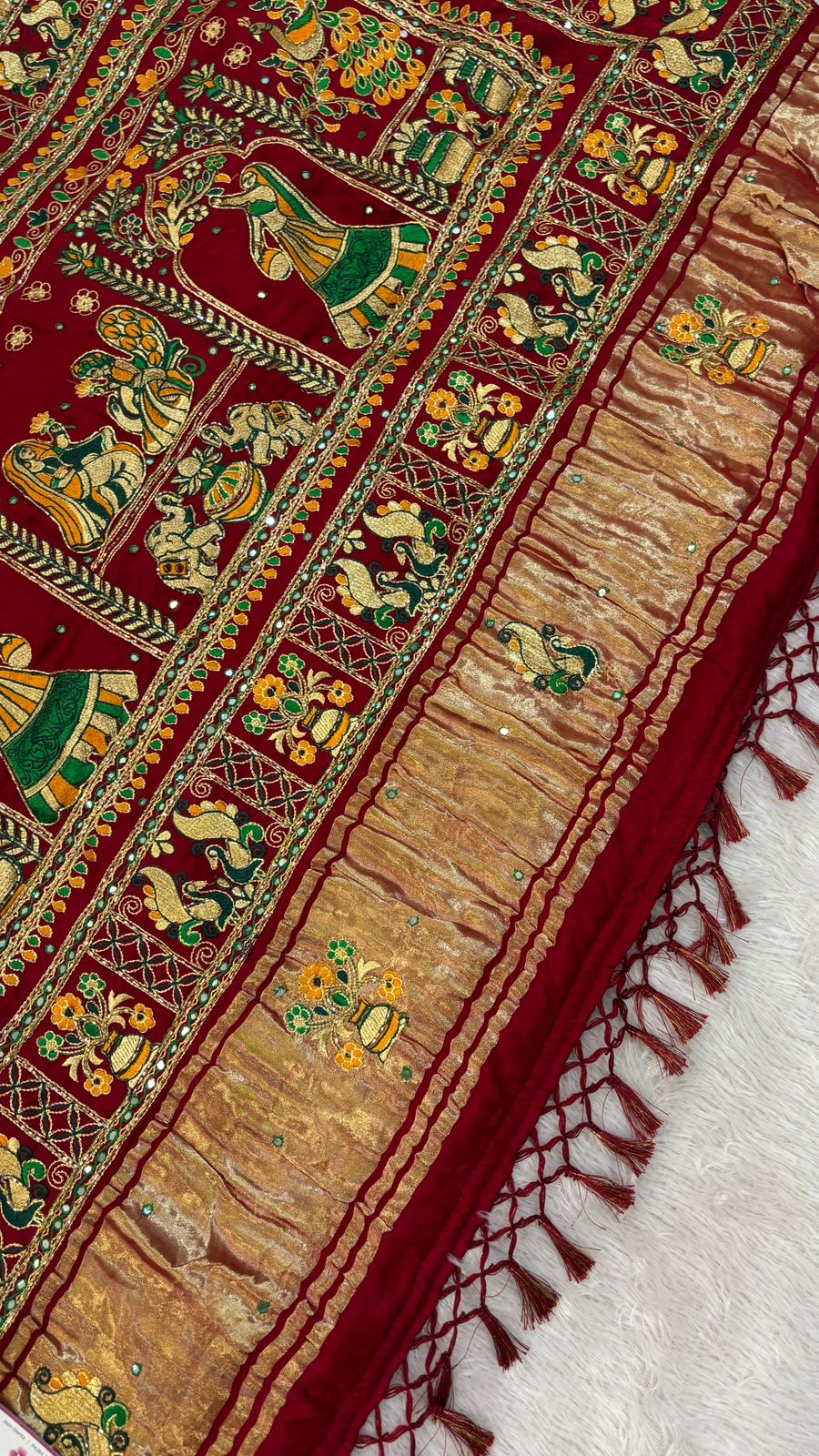 Traditional Gharchola Saree (783 Maroon)