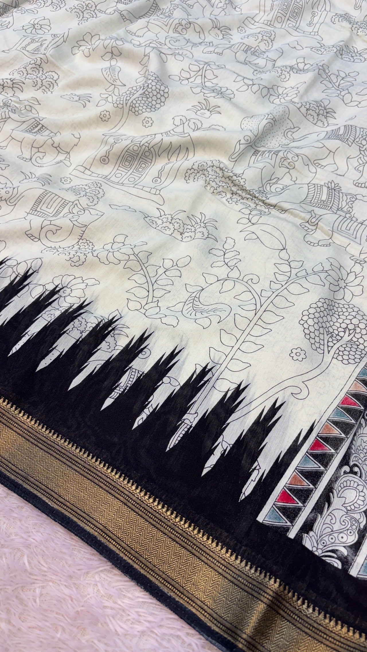 Elephant Trails, Morden Cotten Silk Saree