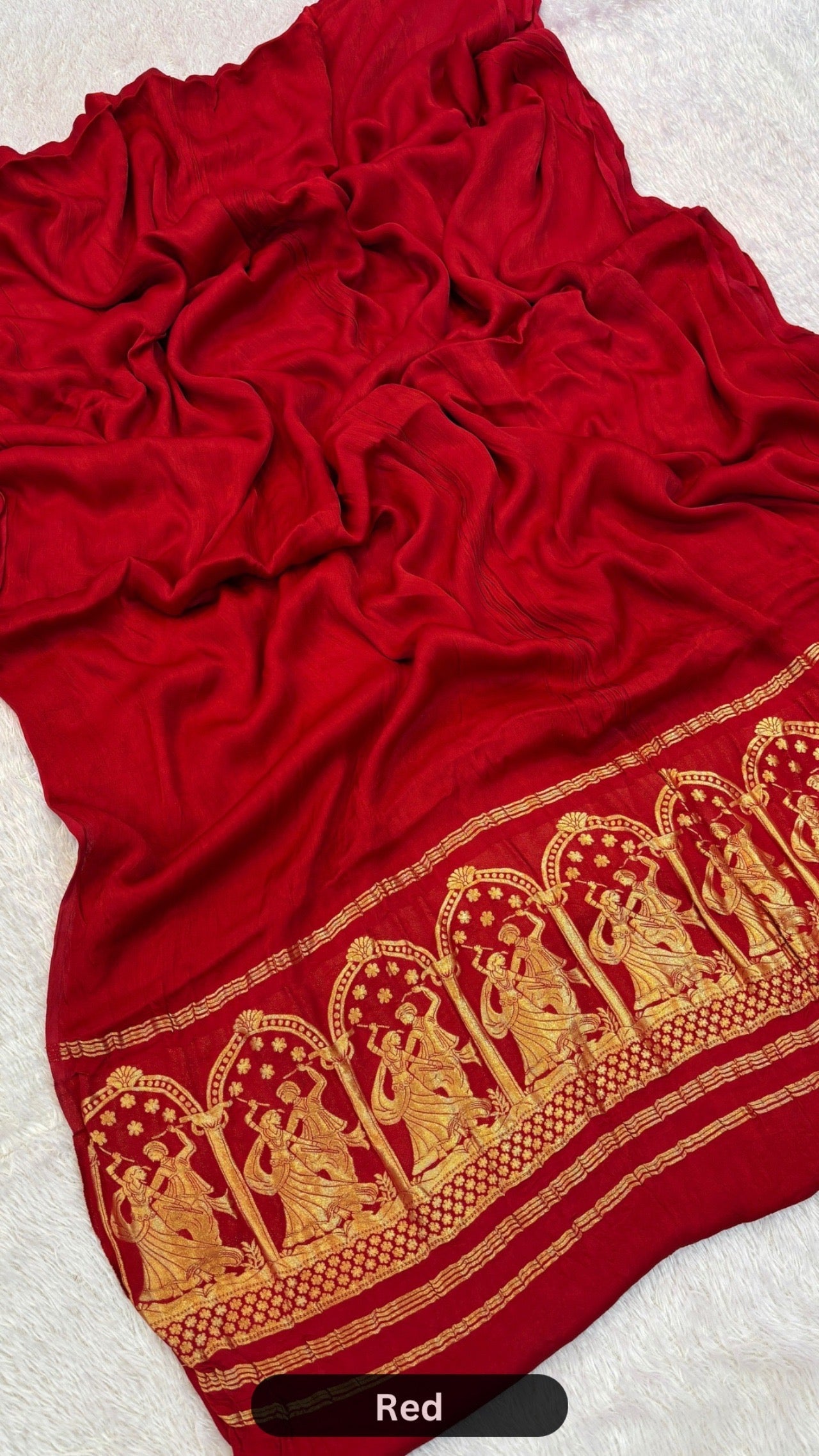 Plain Model Silk Saree (Never a Old Fashion) Red