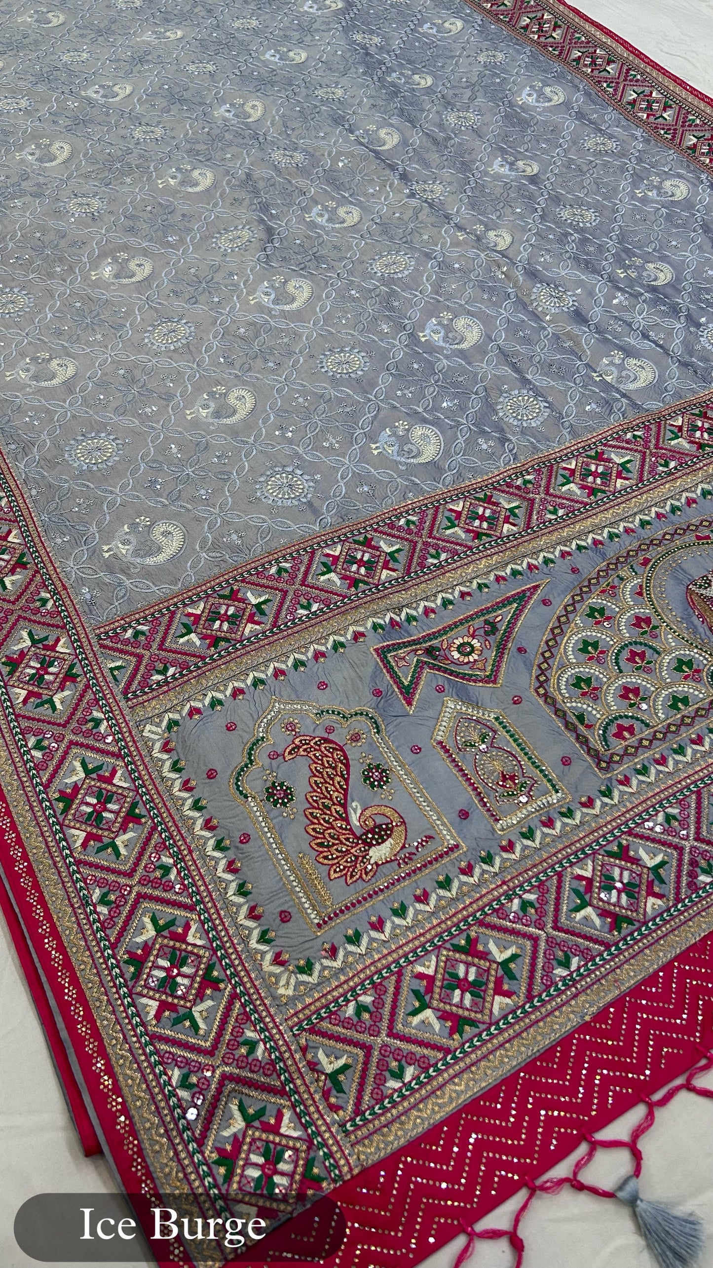 Kutchi X Thread Work Sarees with Heavy Blouse