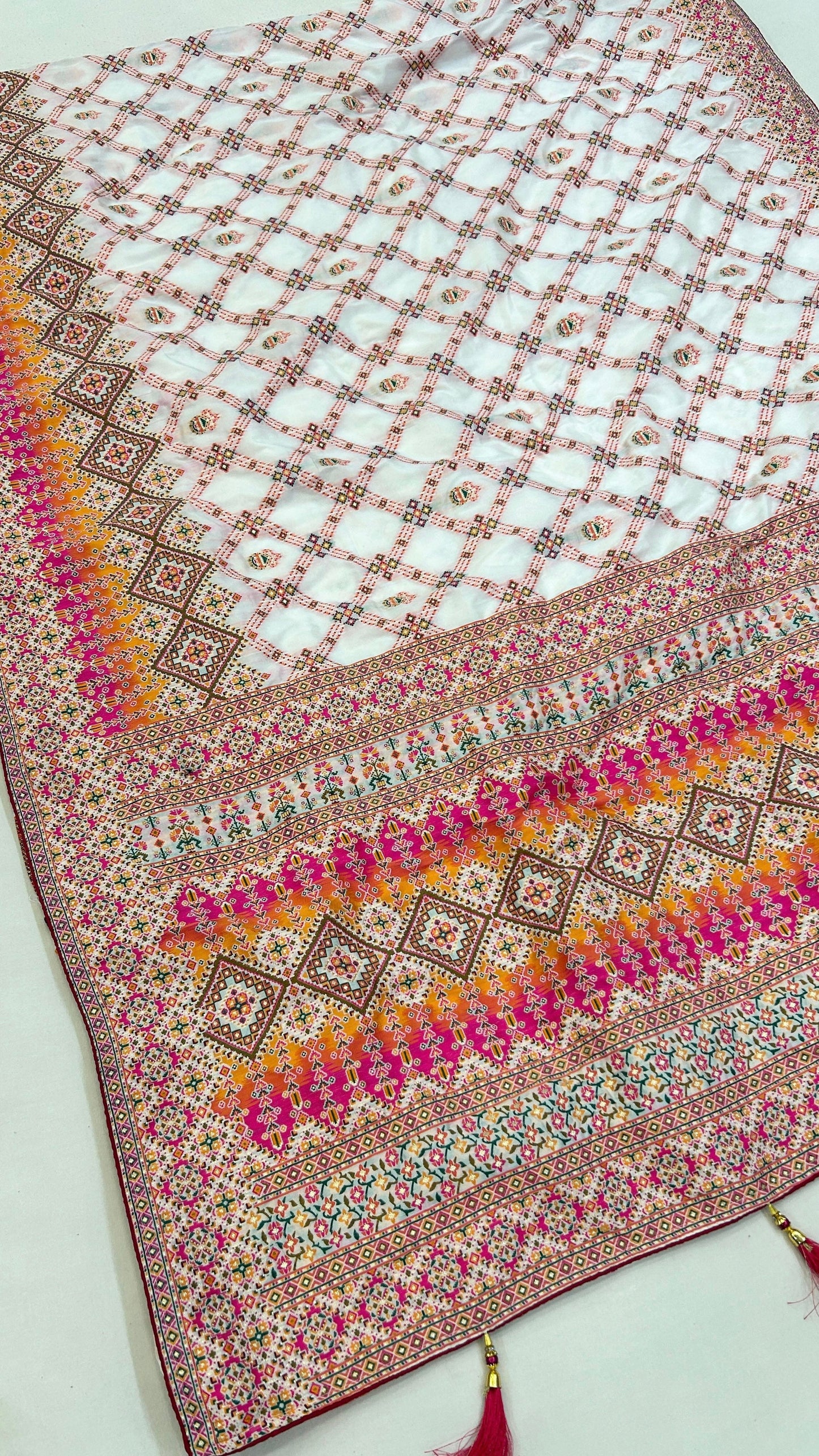 Rajwadi Pashmina Patola Silk Saree
