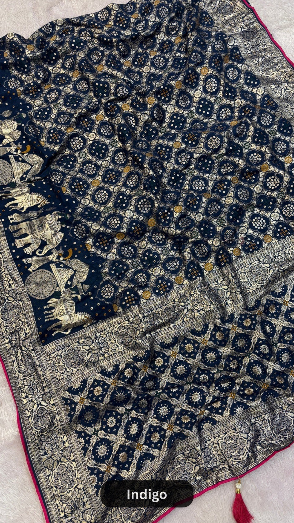 Dola Silk Gharchola Saree with Heavy Blouse