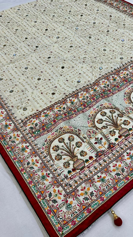 Royal Mirror Work Saree