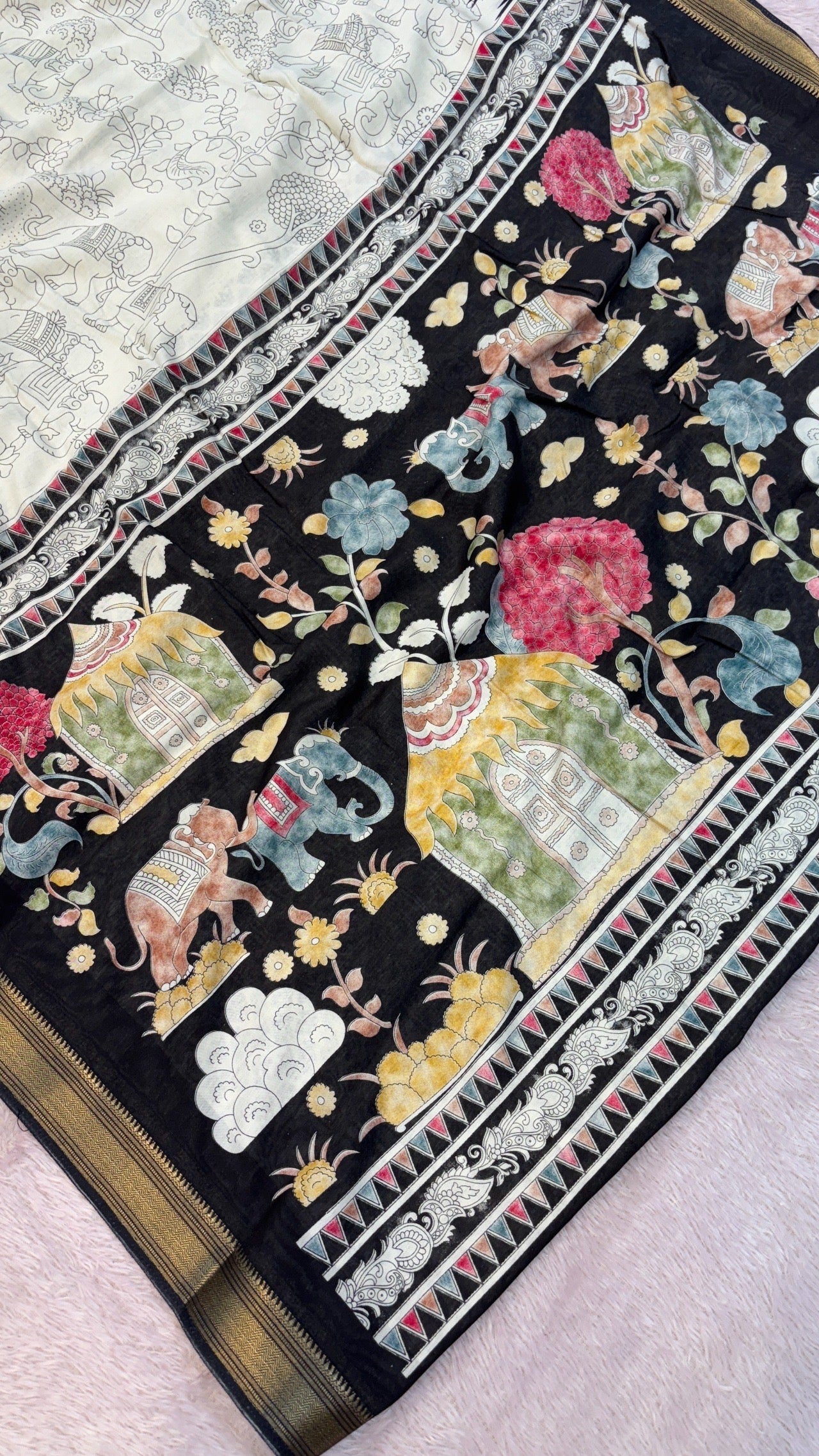 Elephant Trails, Morden Cotten Silk Saree