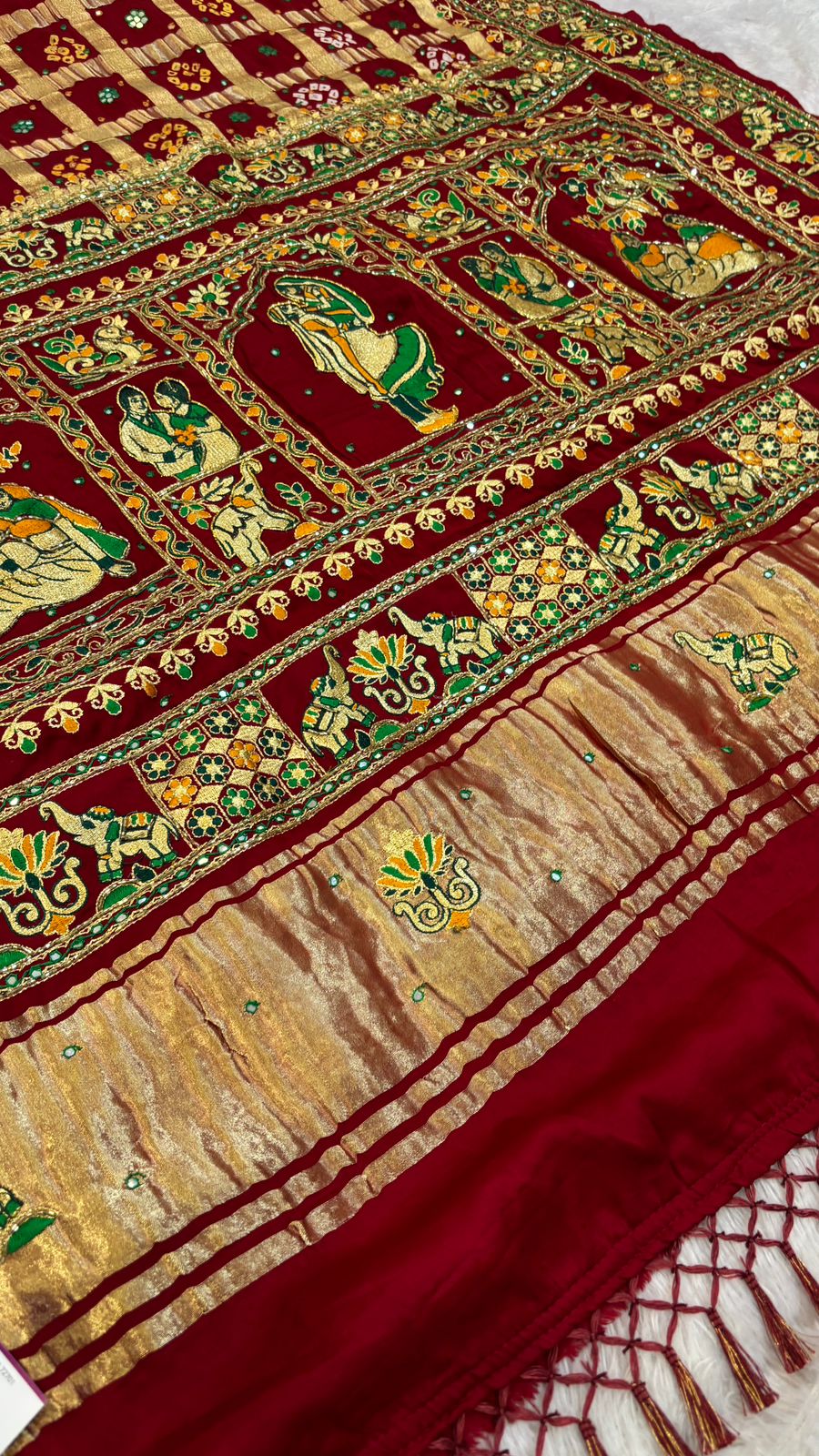 Traditional Gharchola Saree (807 Maroon)