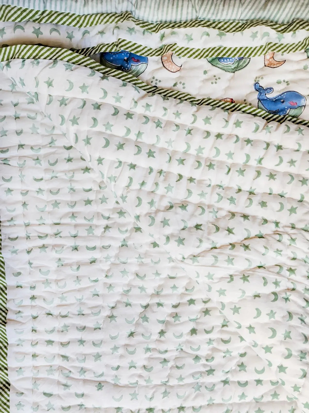 Sea Whale Print Cotton Big Size Quilted Mat