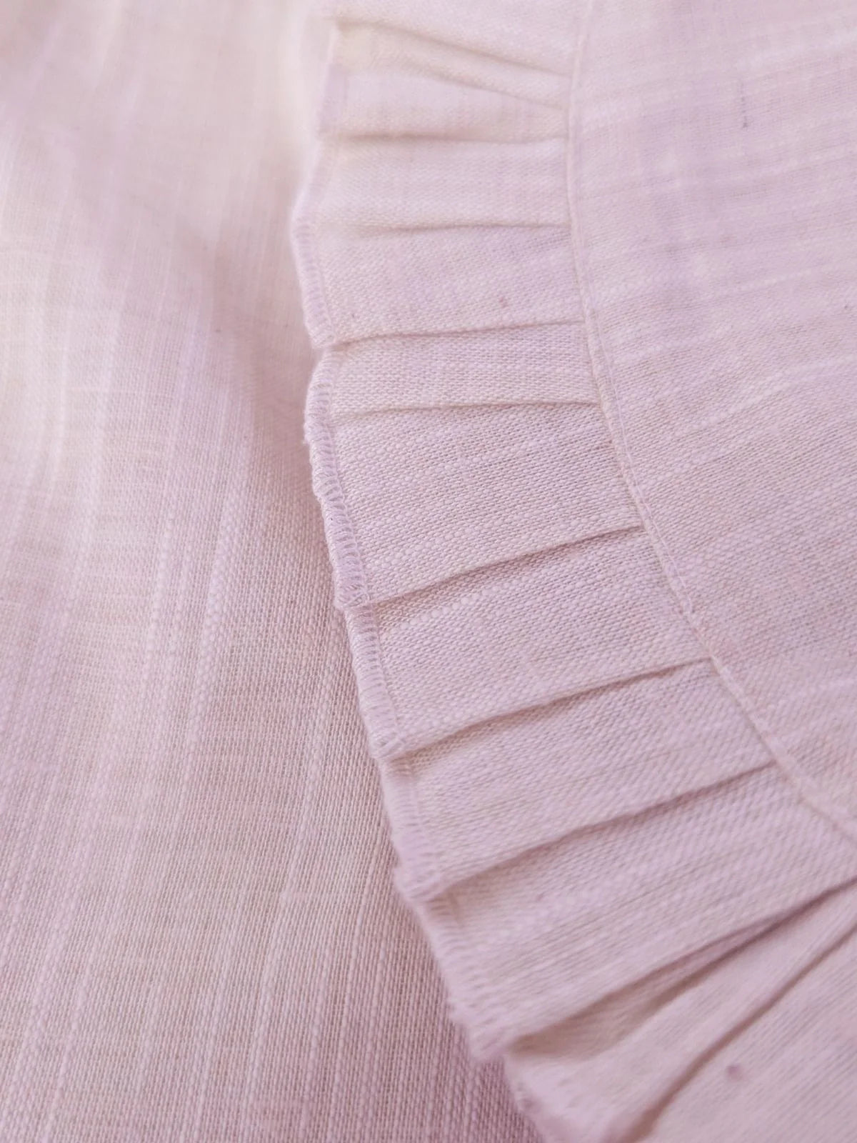 Creamy Rose Ruffled Cotton Summer Top Bottom Set