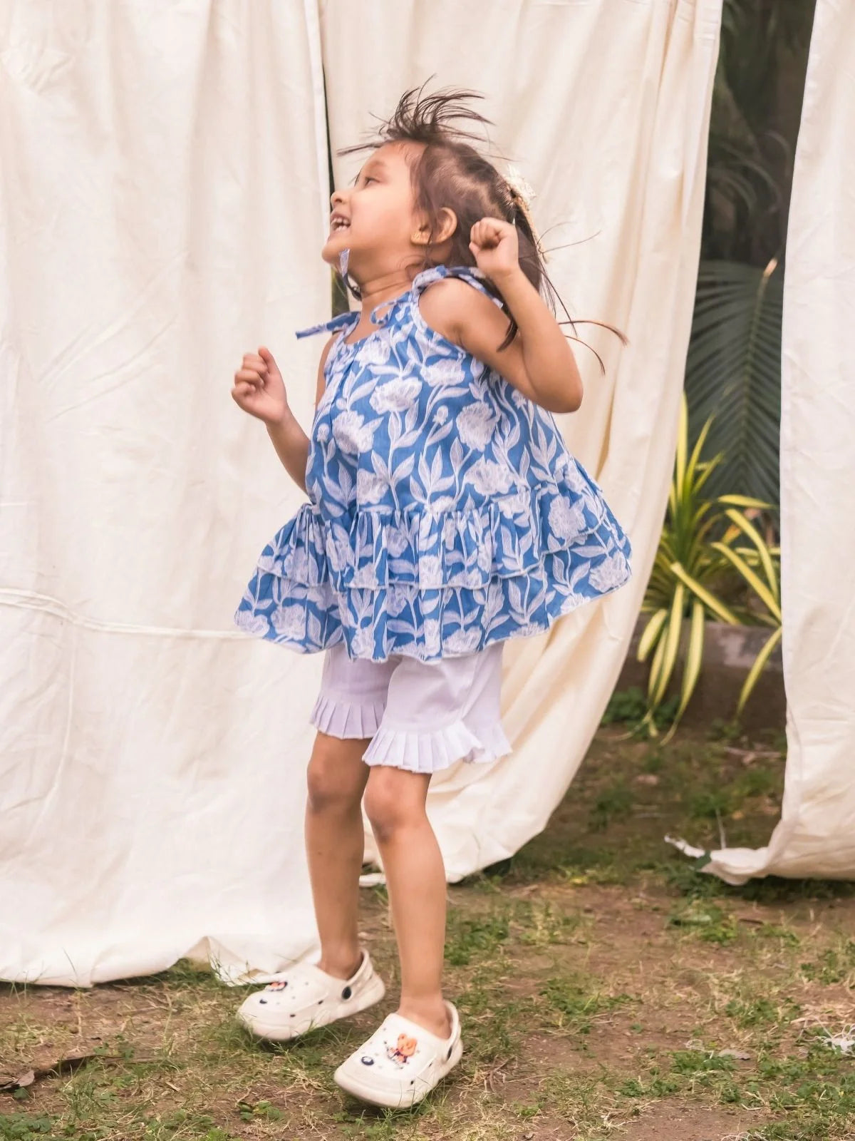 Daisy Royal Blue Ruffled Co-ord Set