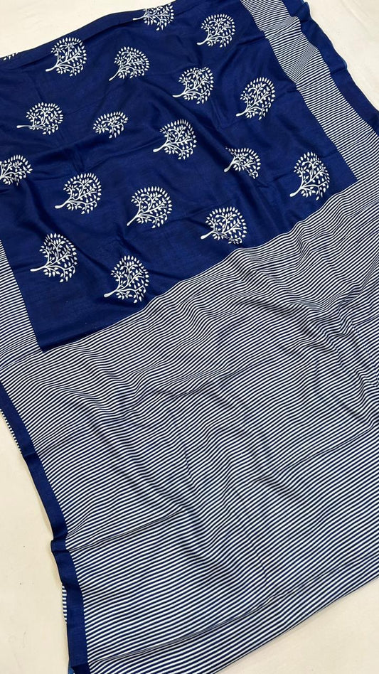 Dhabhu Print Indigo Saree Vol.3