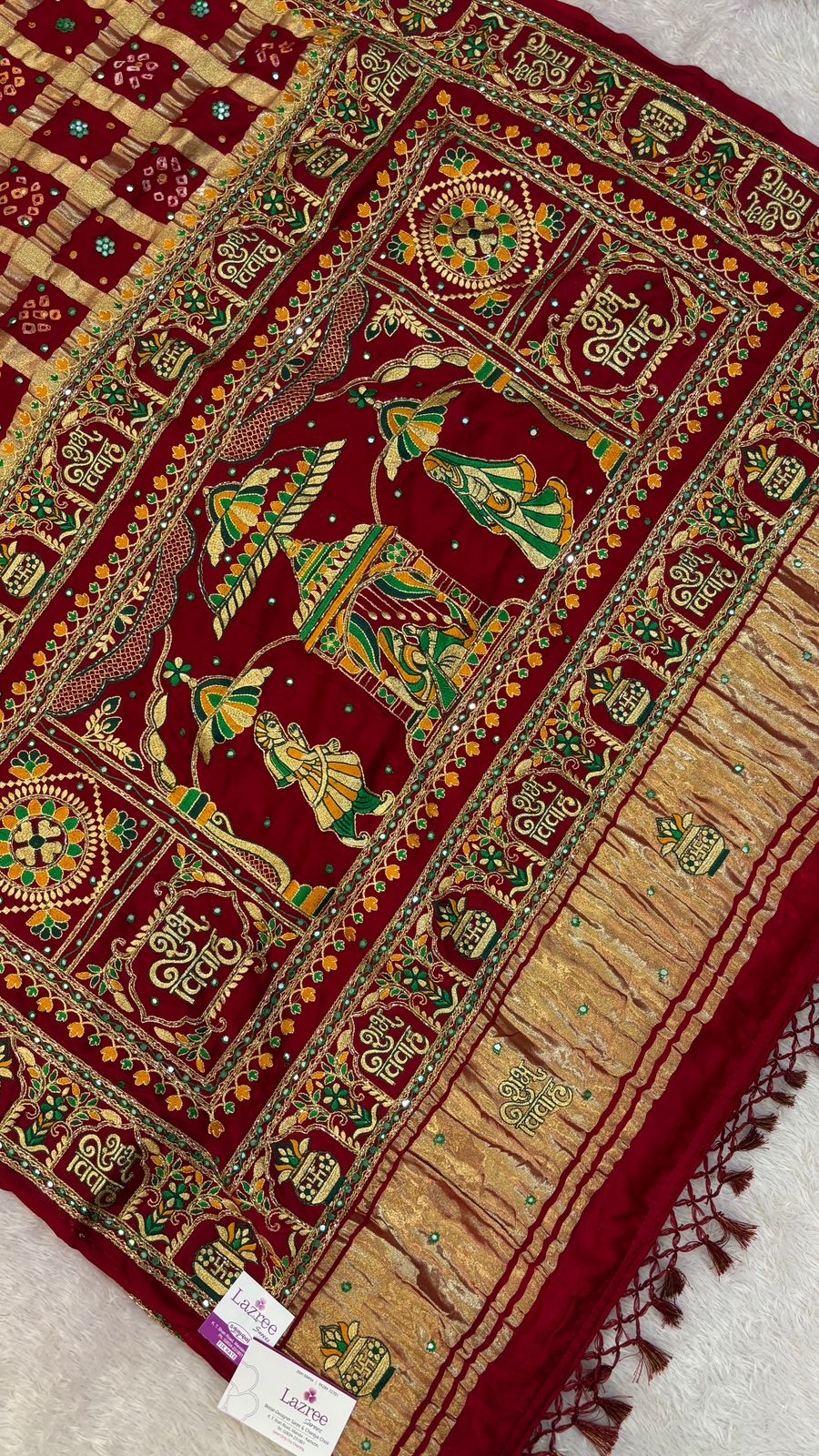 Traditional Gharchola Saree (860 Maroon)