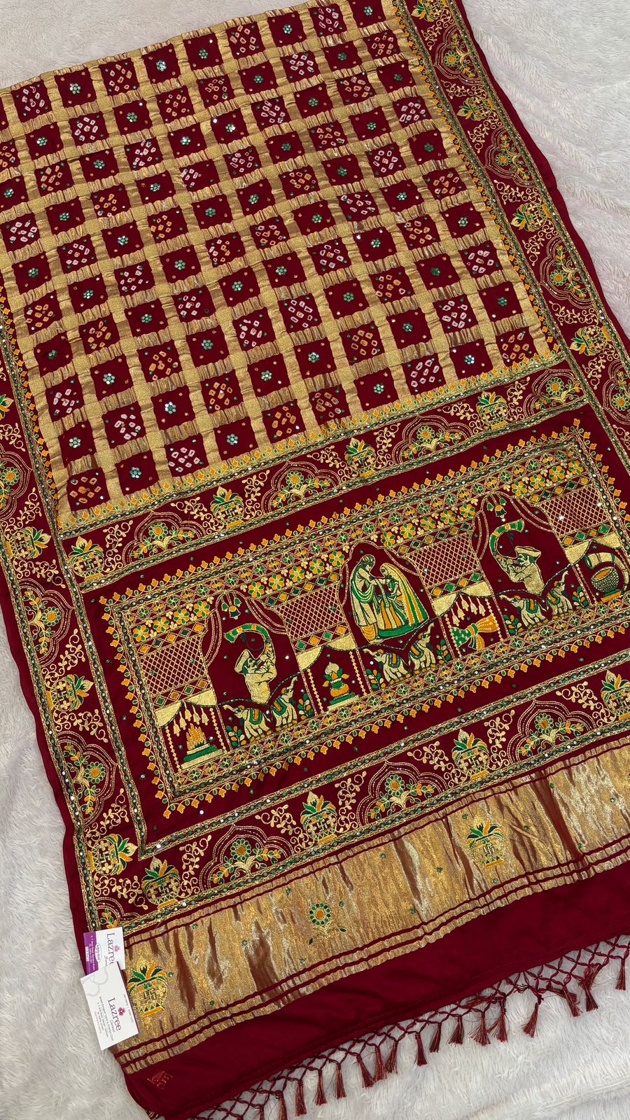 Traditional Gharchola Saree (798 Maroon)