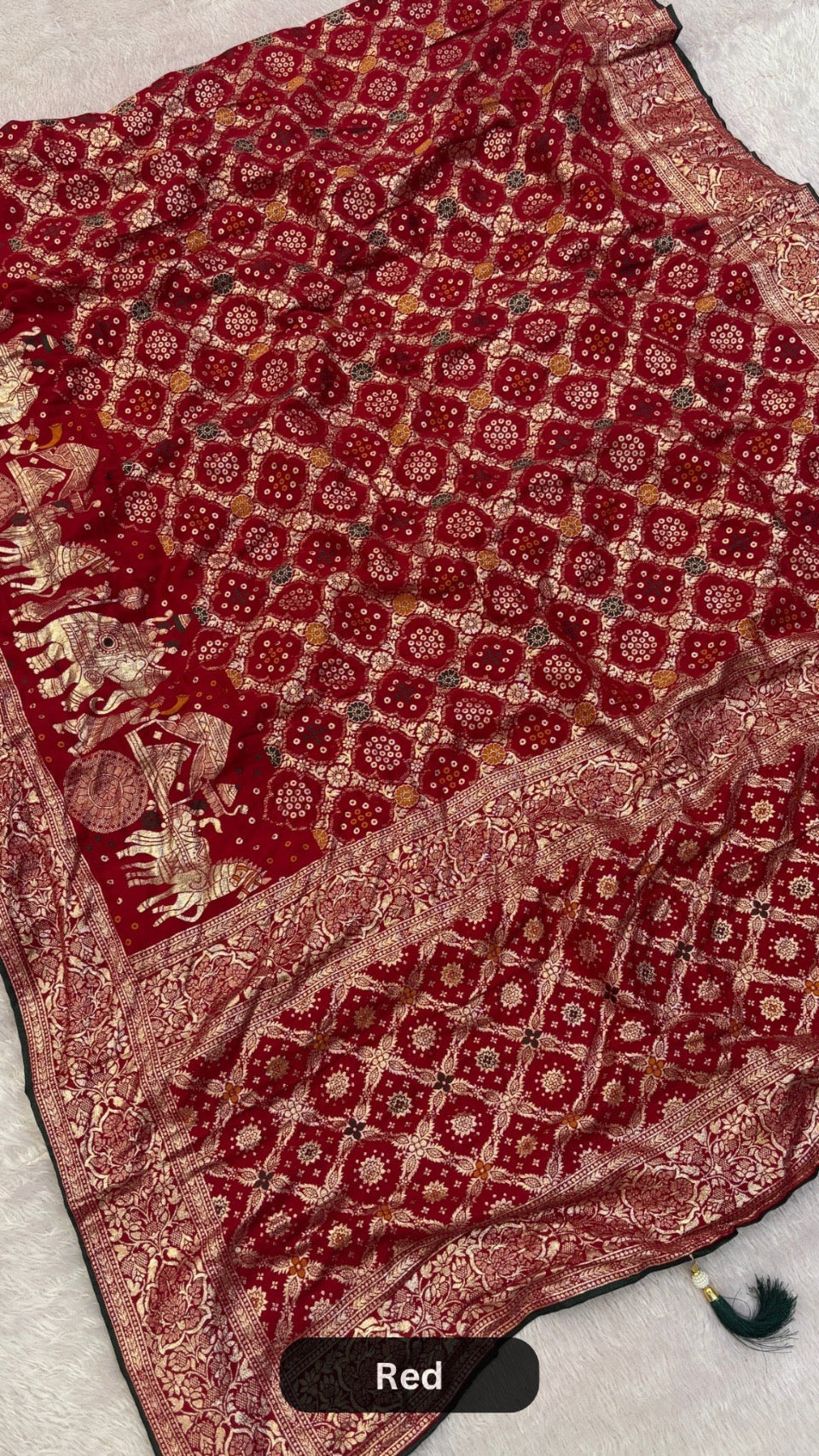 Dola Silk Gharchola Saree with Heavy Blouse