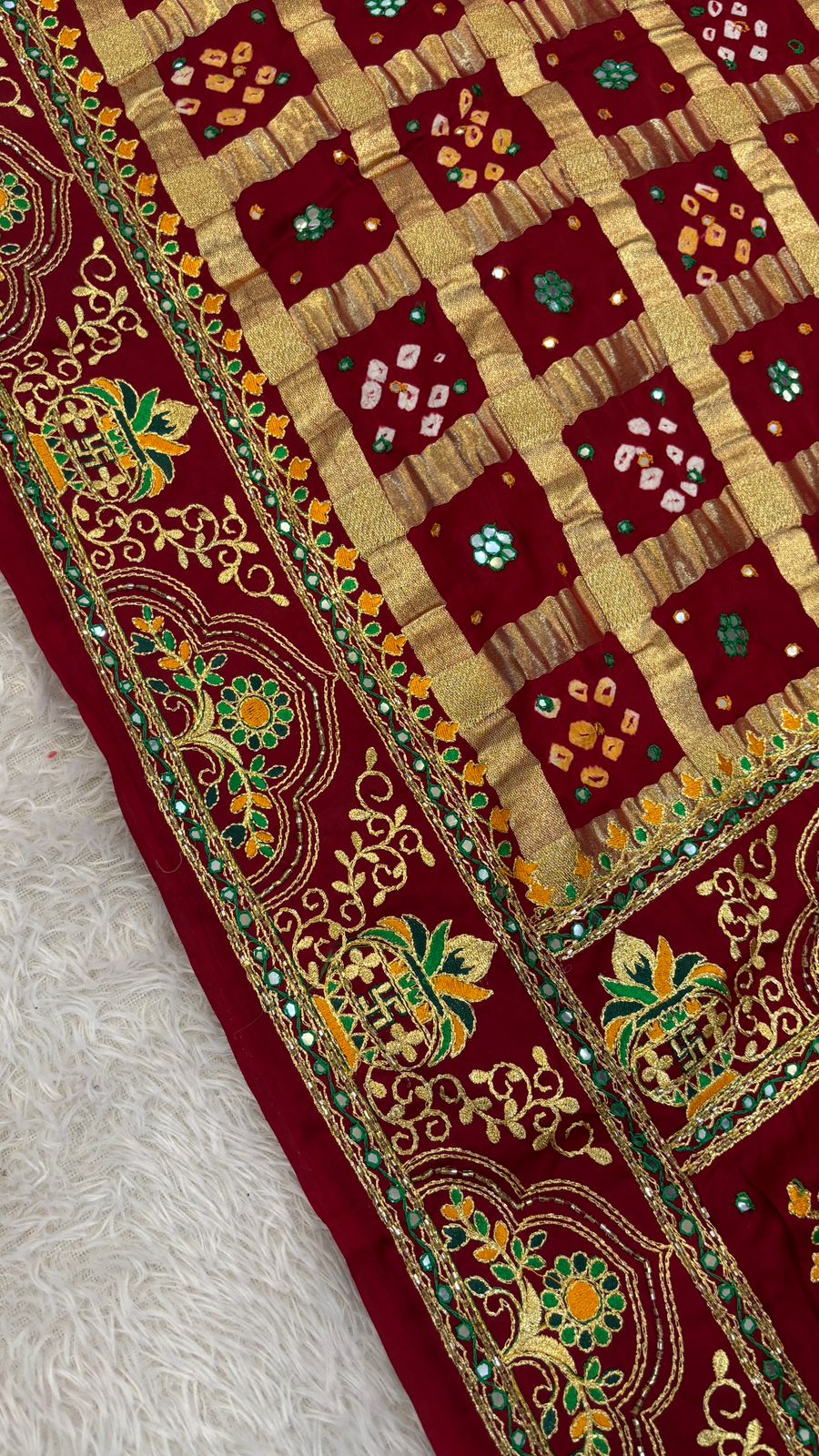 Traditional Gharchola Saree (798 Maroon)