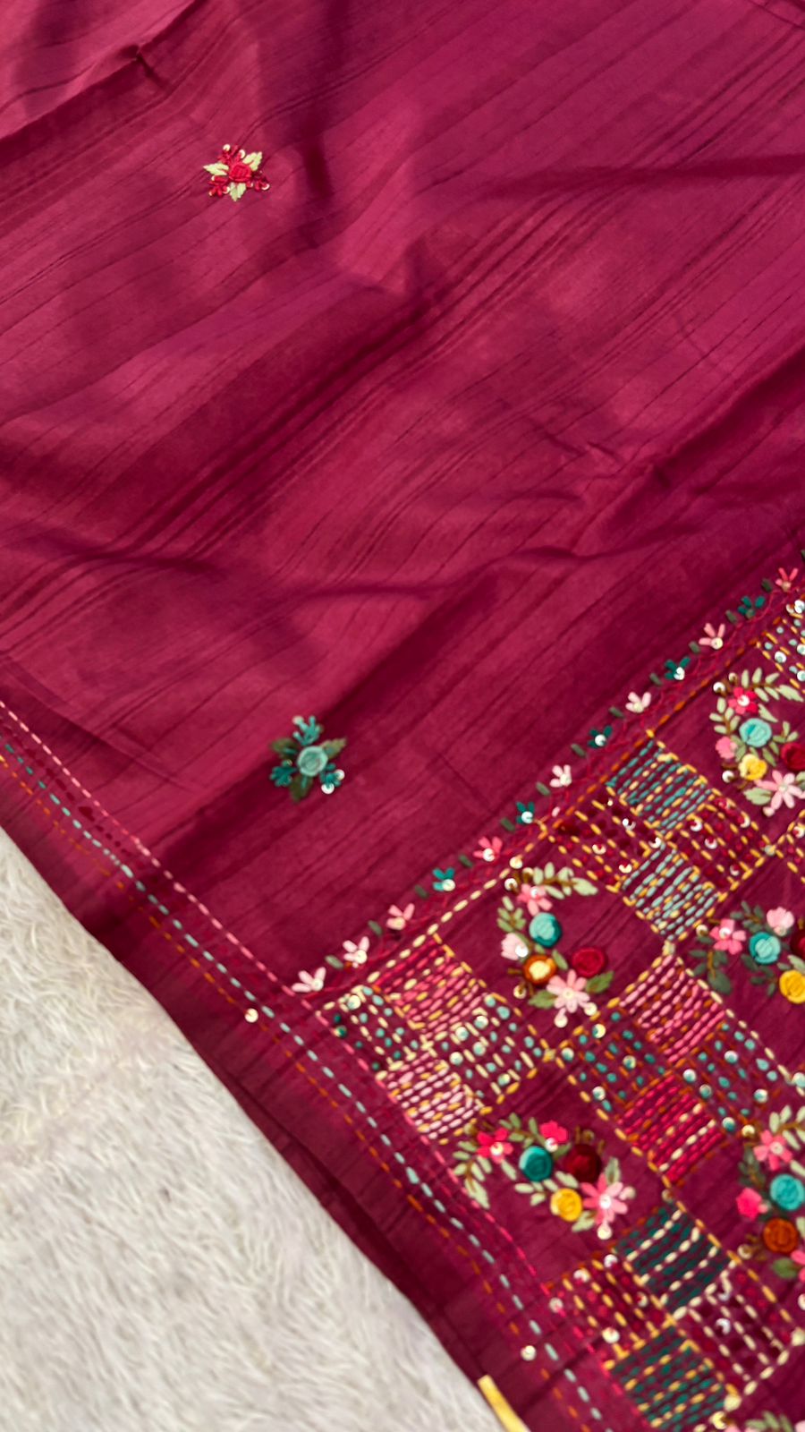 Hand Boutique French Knot Unn Work Saree (Vol.2)