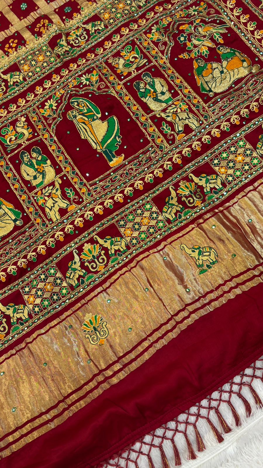 Traditional Gharchola Saree (807 Maroon)