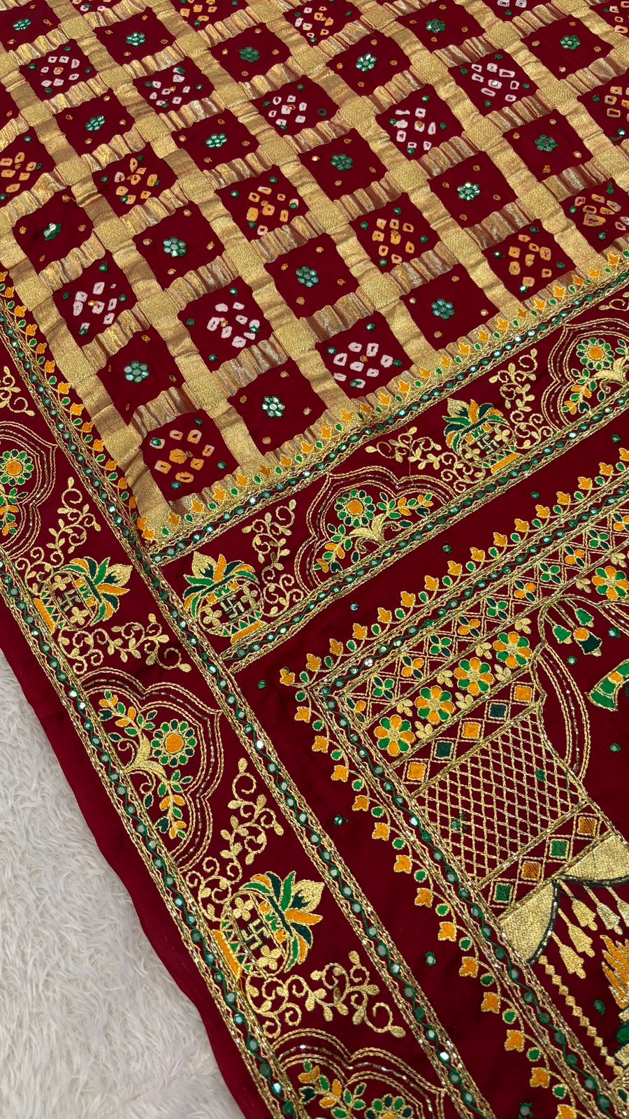 Traditional Gharchola Saree (798 Maroon)