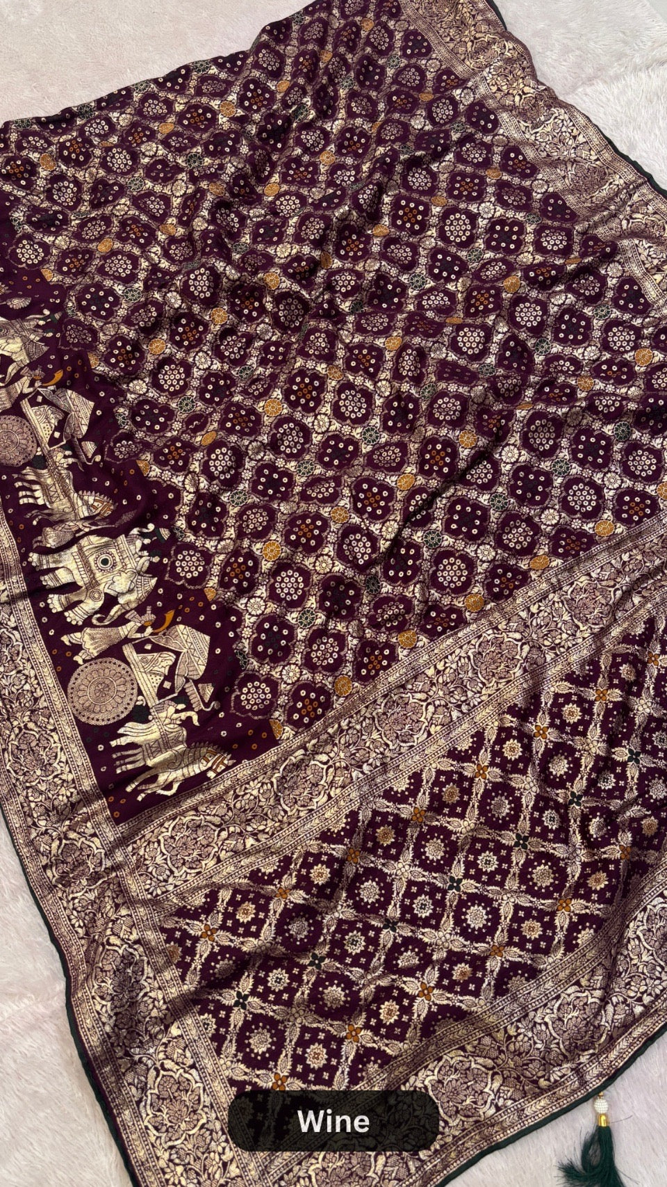 Dola Silk Gharchola Saree with Heavy Blouse